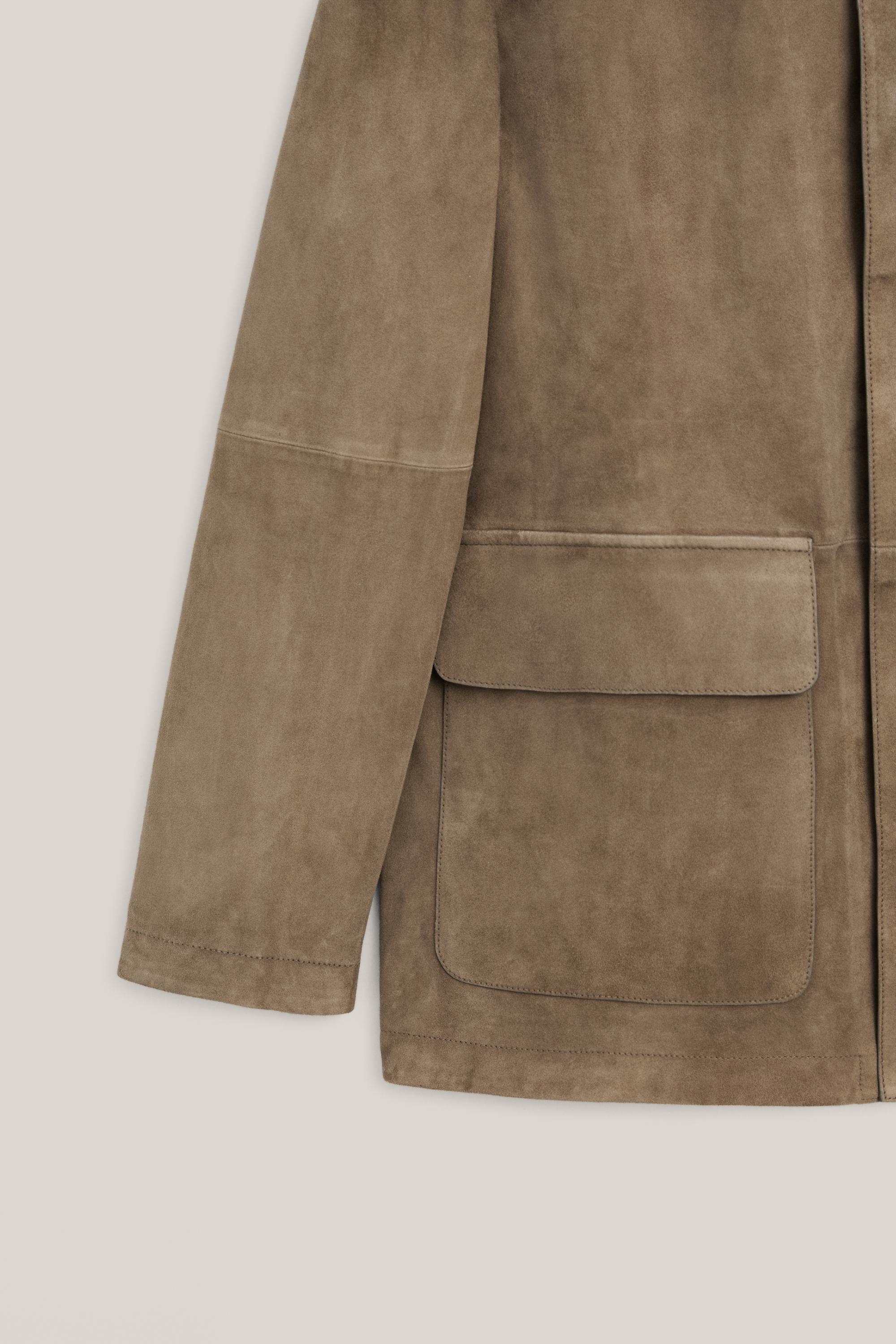 Suede leather overshirt with pockets - LIMITED EDITION — PALE GREEN