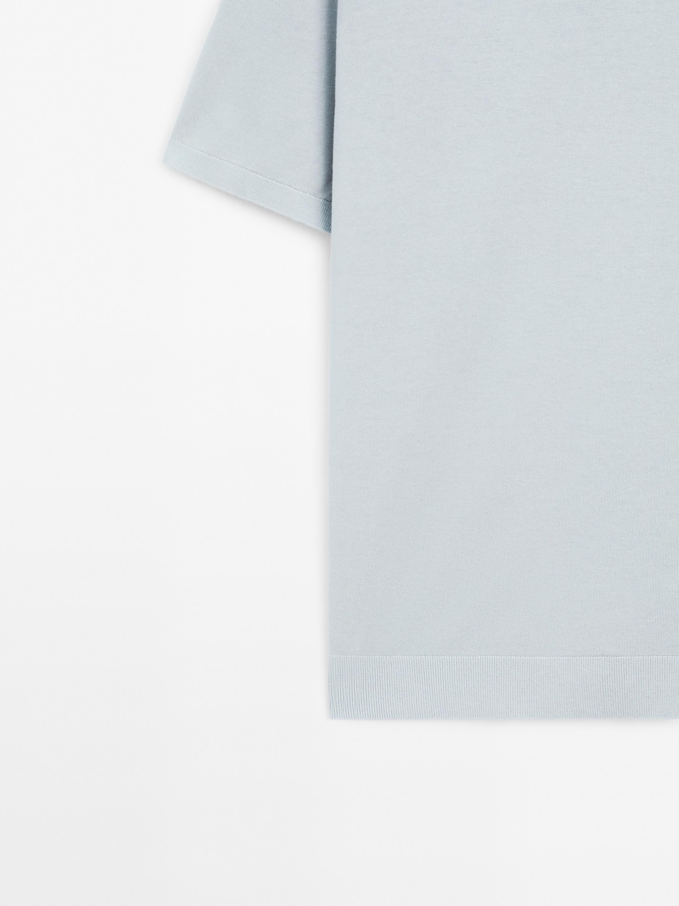 Short sleeve cotton knit polo shirt