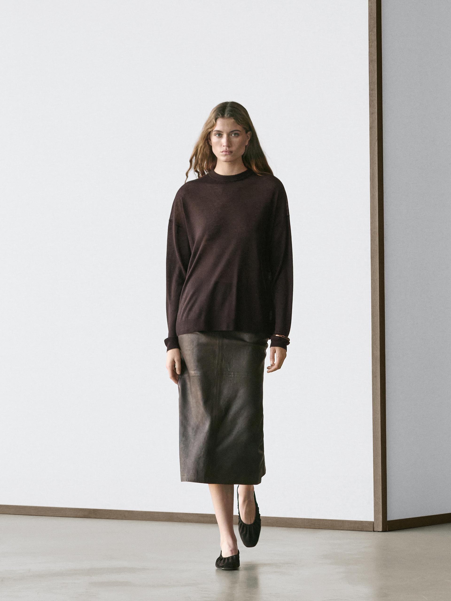 Maglia Oversize In Misto Lana - Nero - M - Massimo Dutti - Femminile