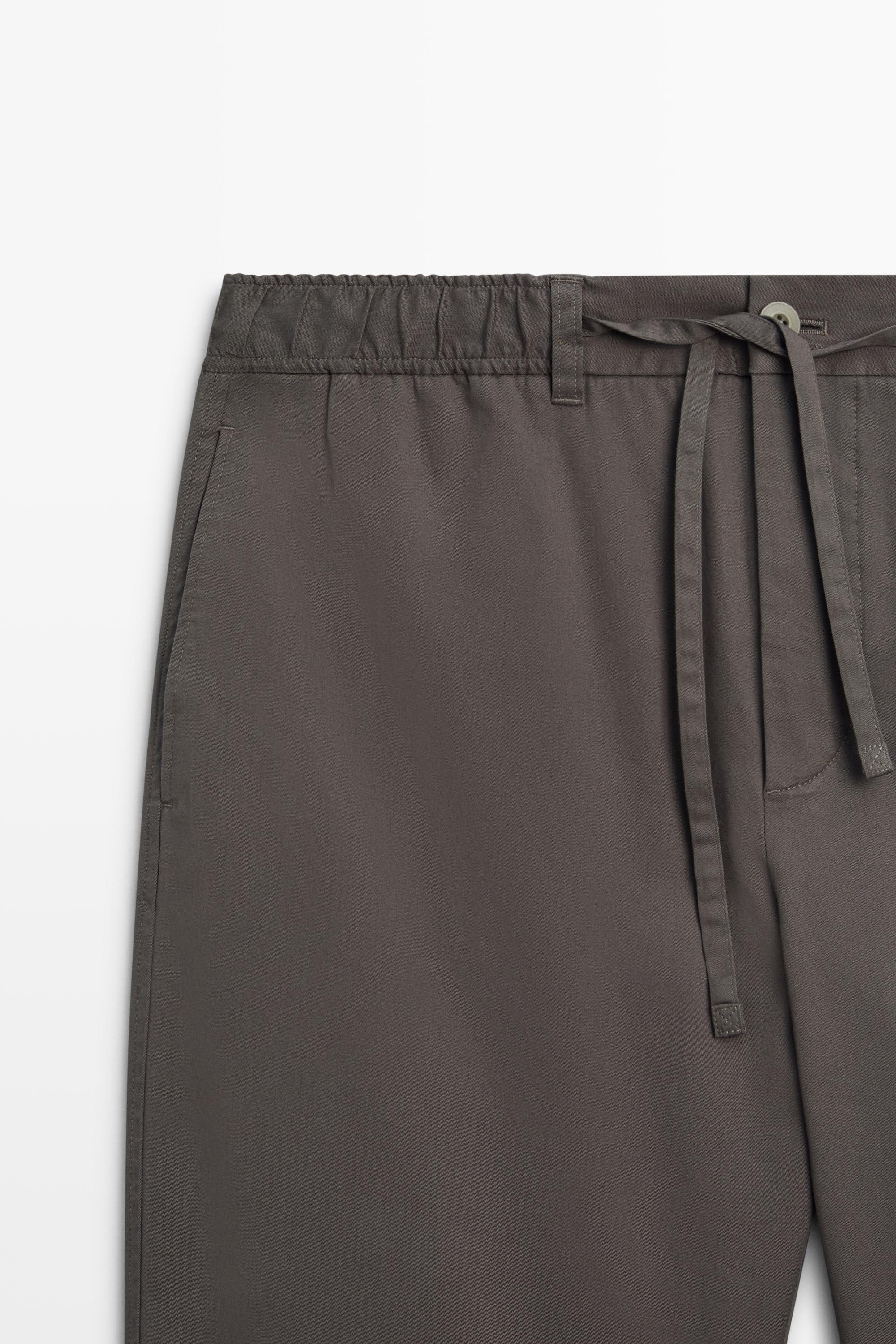 Cotton blend jogger fit pants — GREY