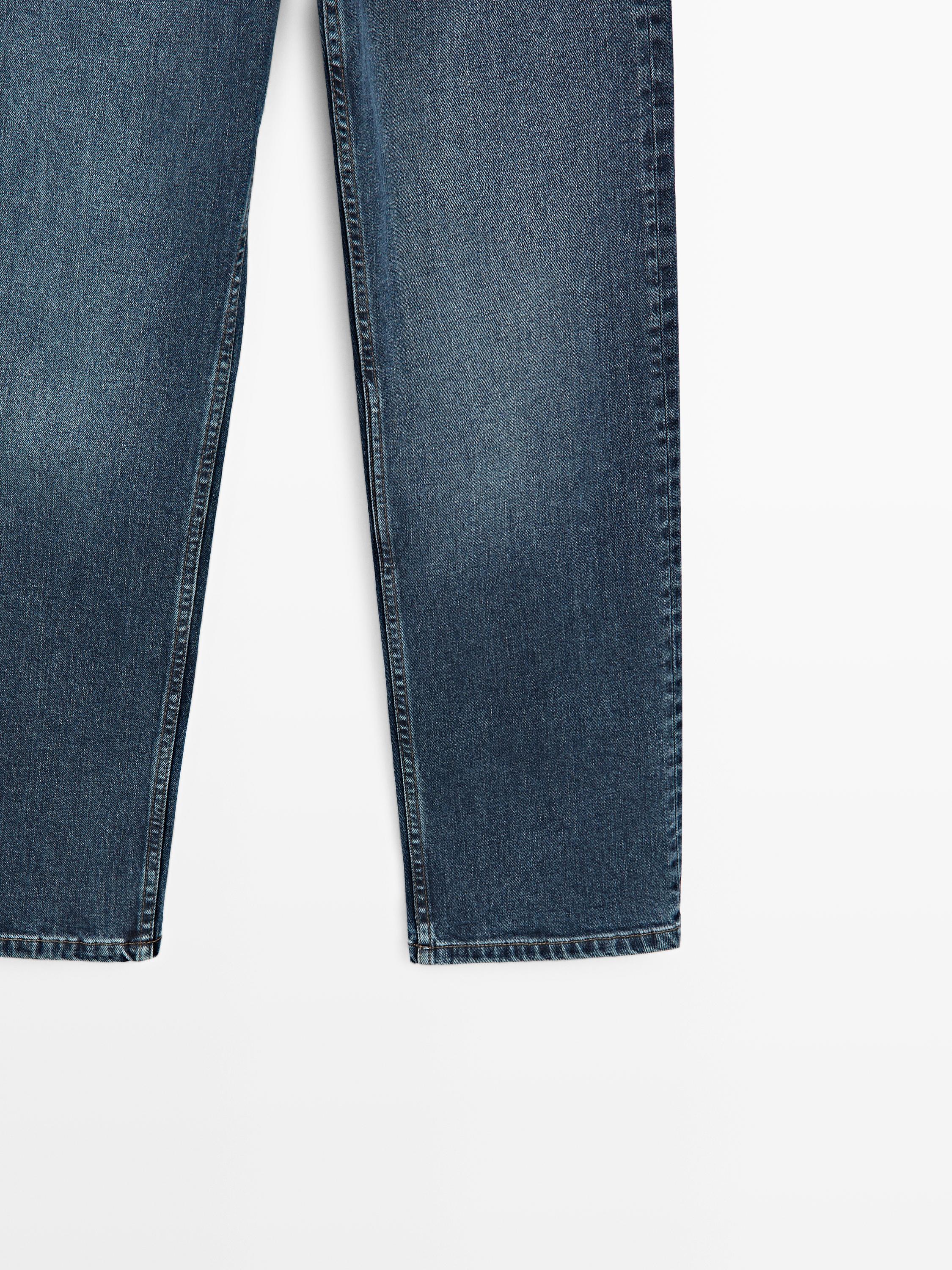 Mid-rise straight-leg jeans — MEDIUM BLUE