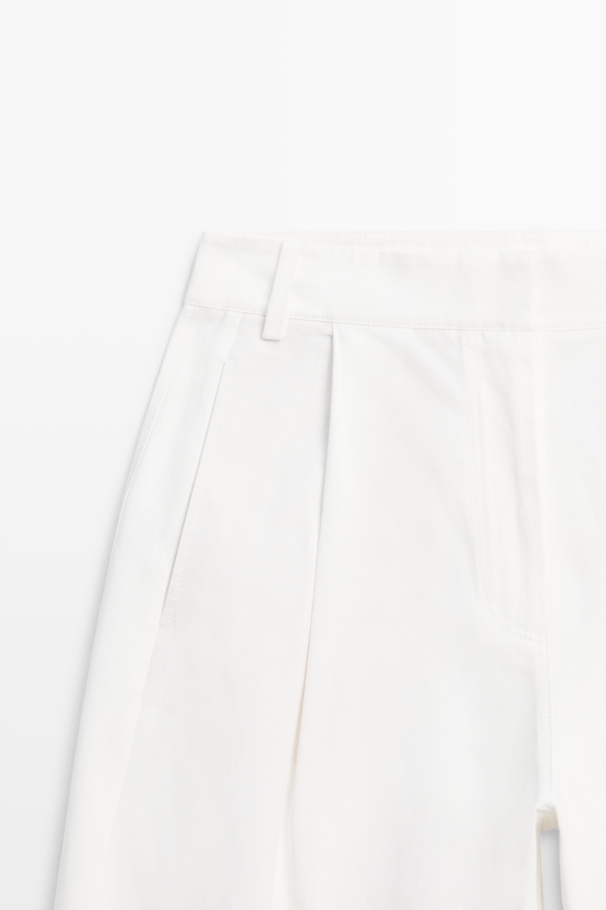 Flowing barrel fit pants — WHITE