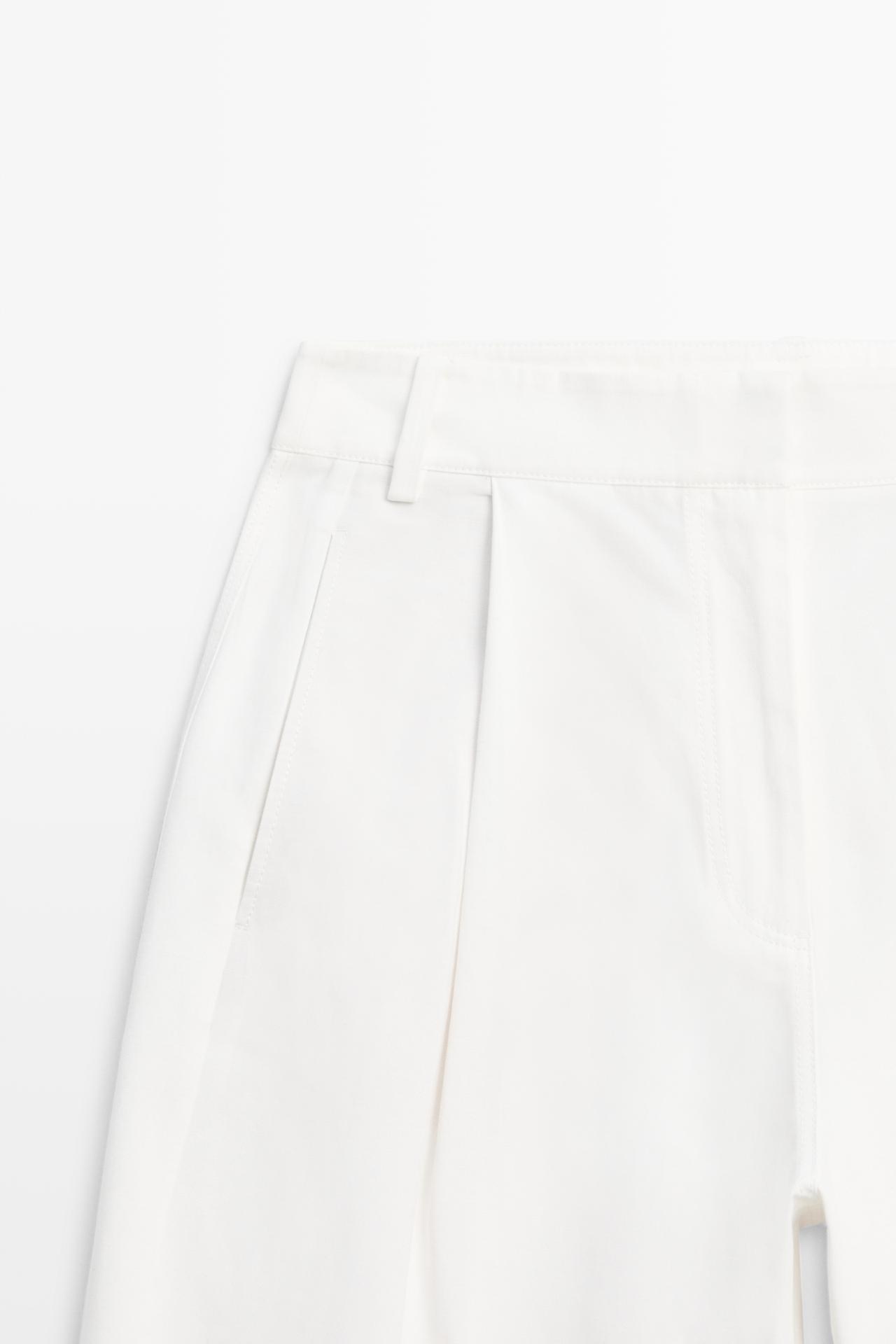 Flowing barrel fit pants — WHITE