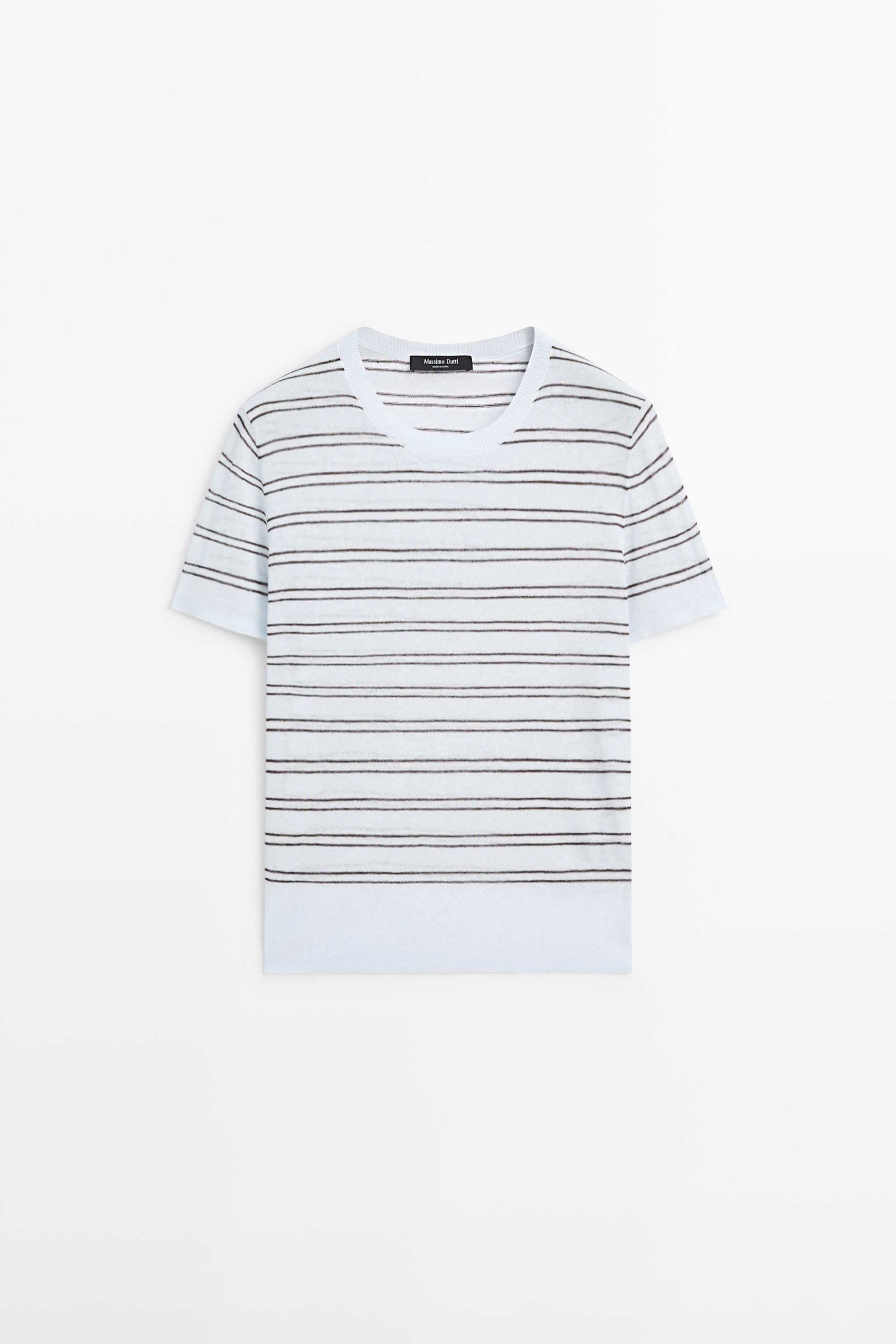 Pull manches courtes détail rayures