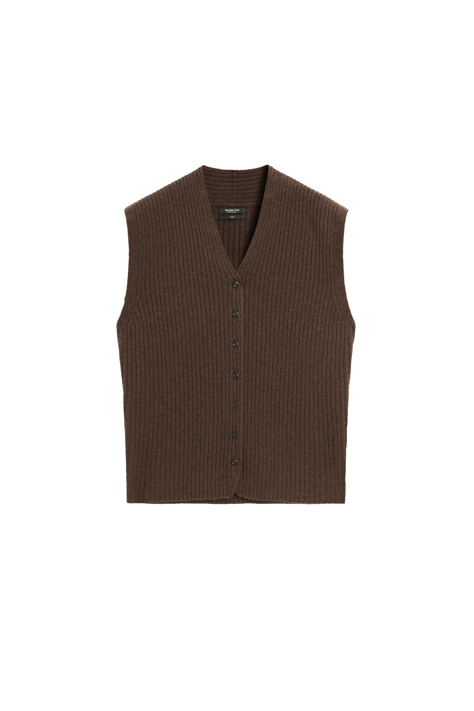 Massimo Dutti %100 yün fitilli triko yelek