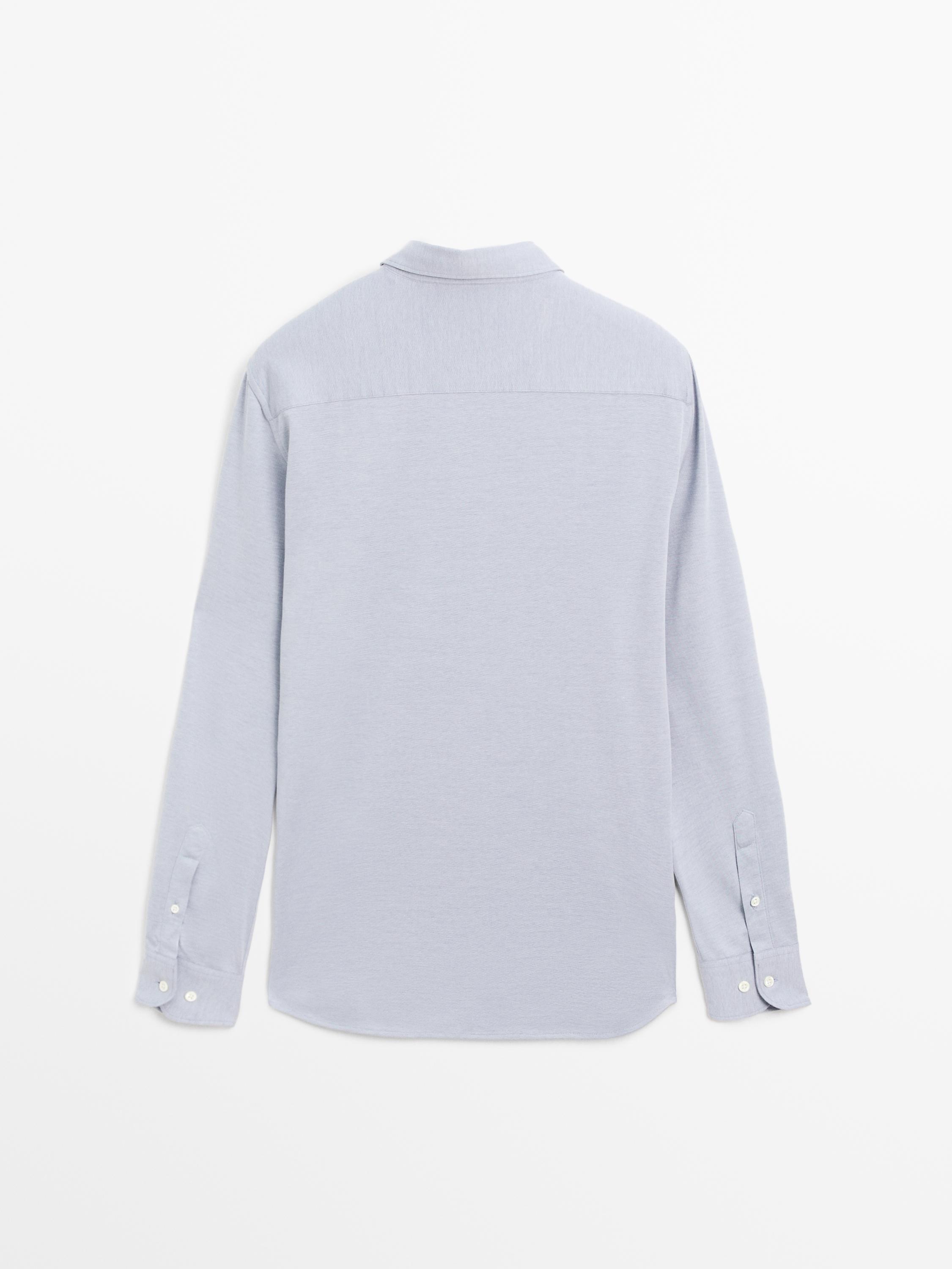 Melert skjorte i bomullsblanding – slim-fit