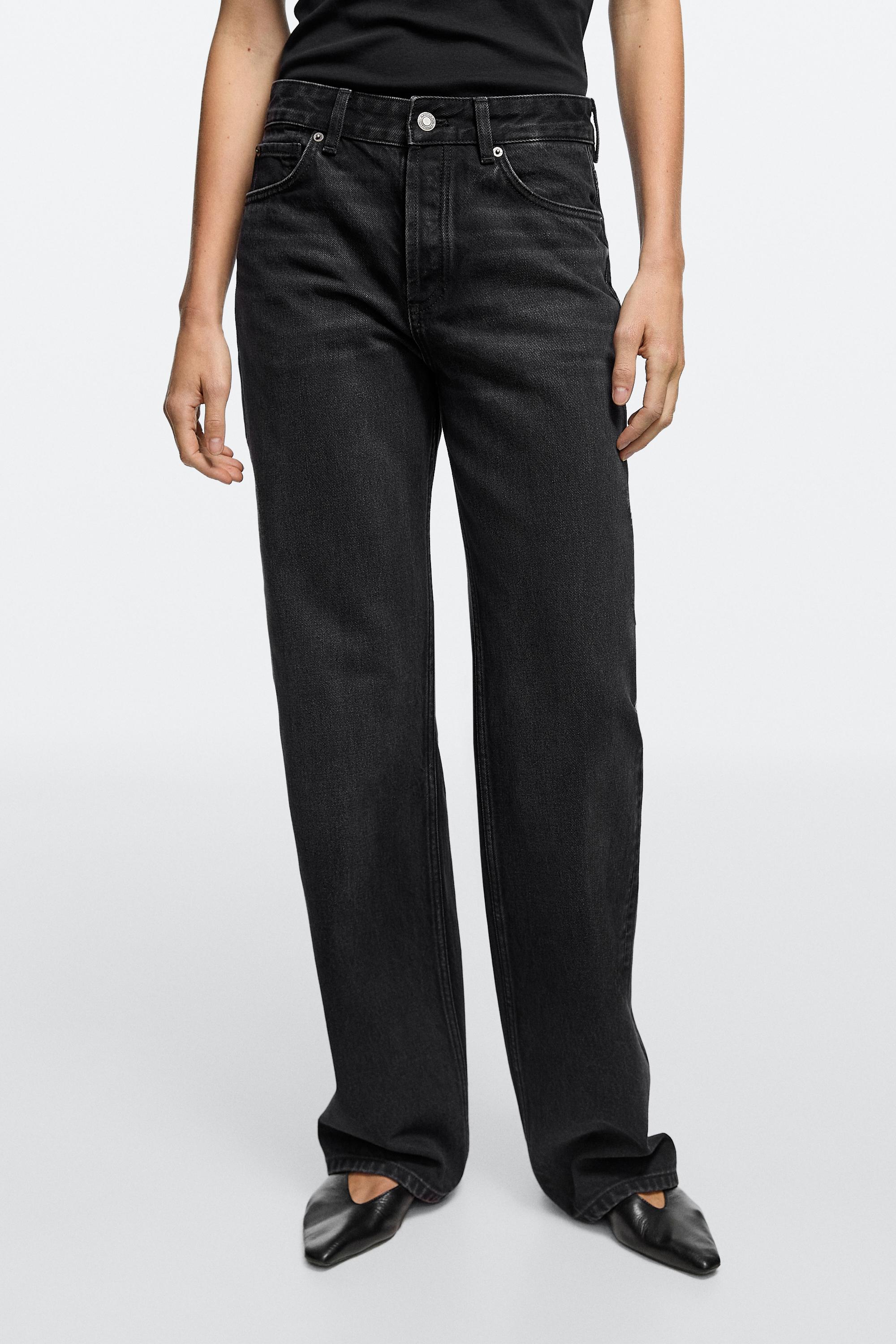 Jeansy wide leg ze średnim stanem