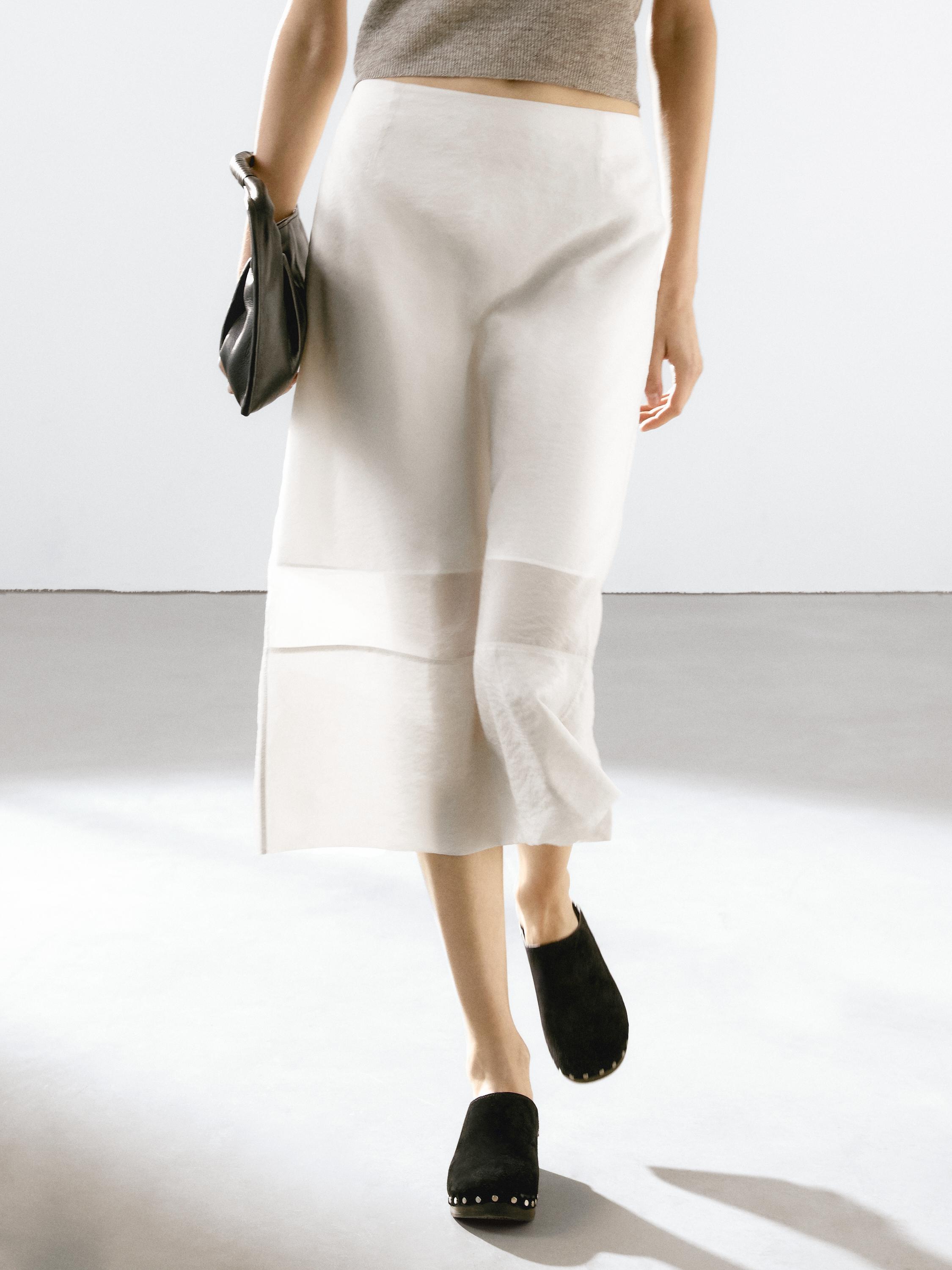 Satin midi yubka
