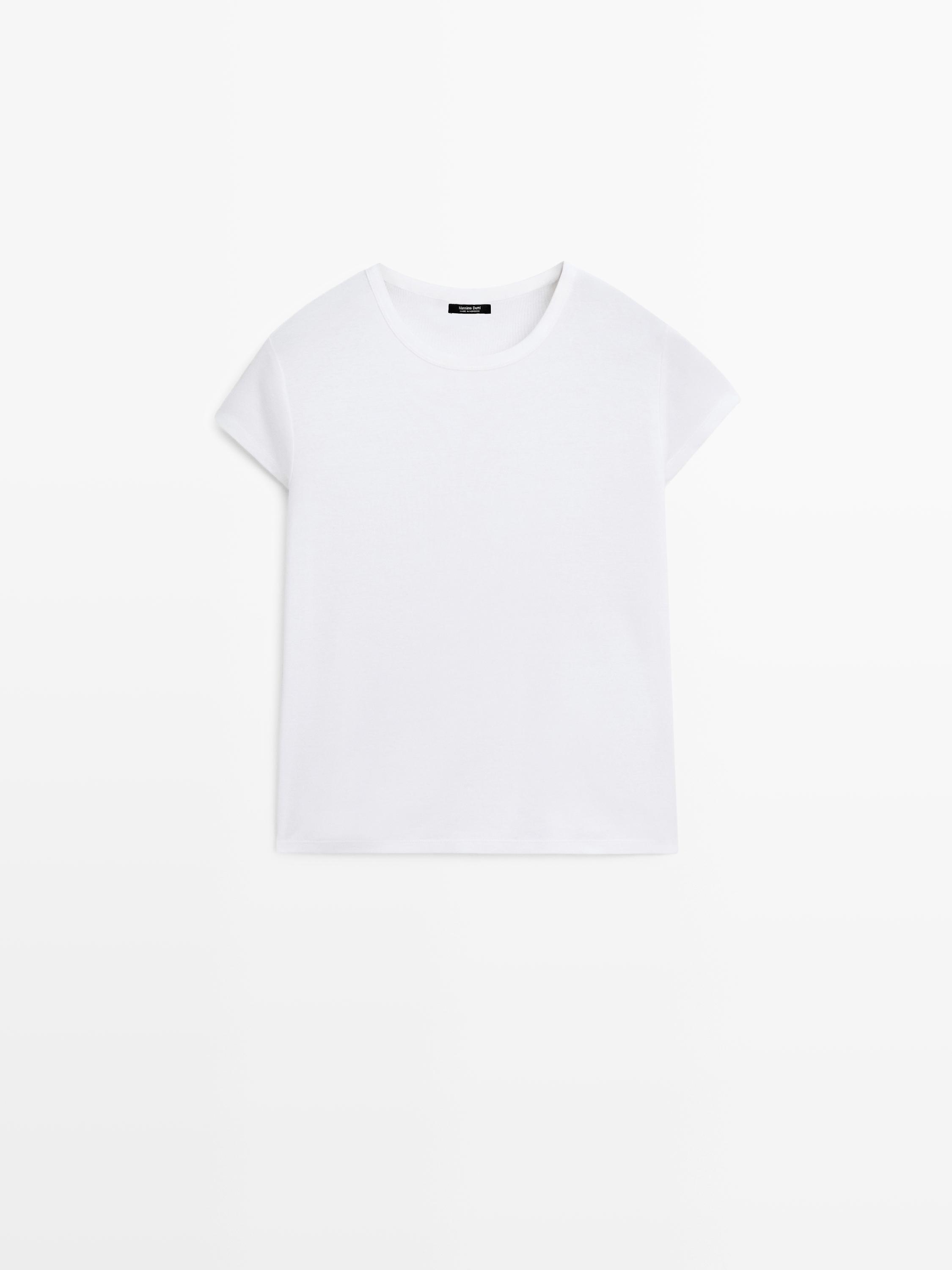 100% mercerised cotton short sleeve T-shirt — WHITE