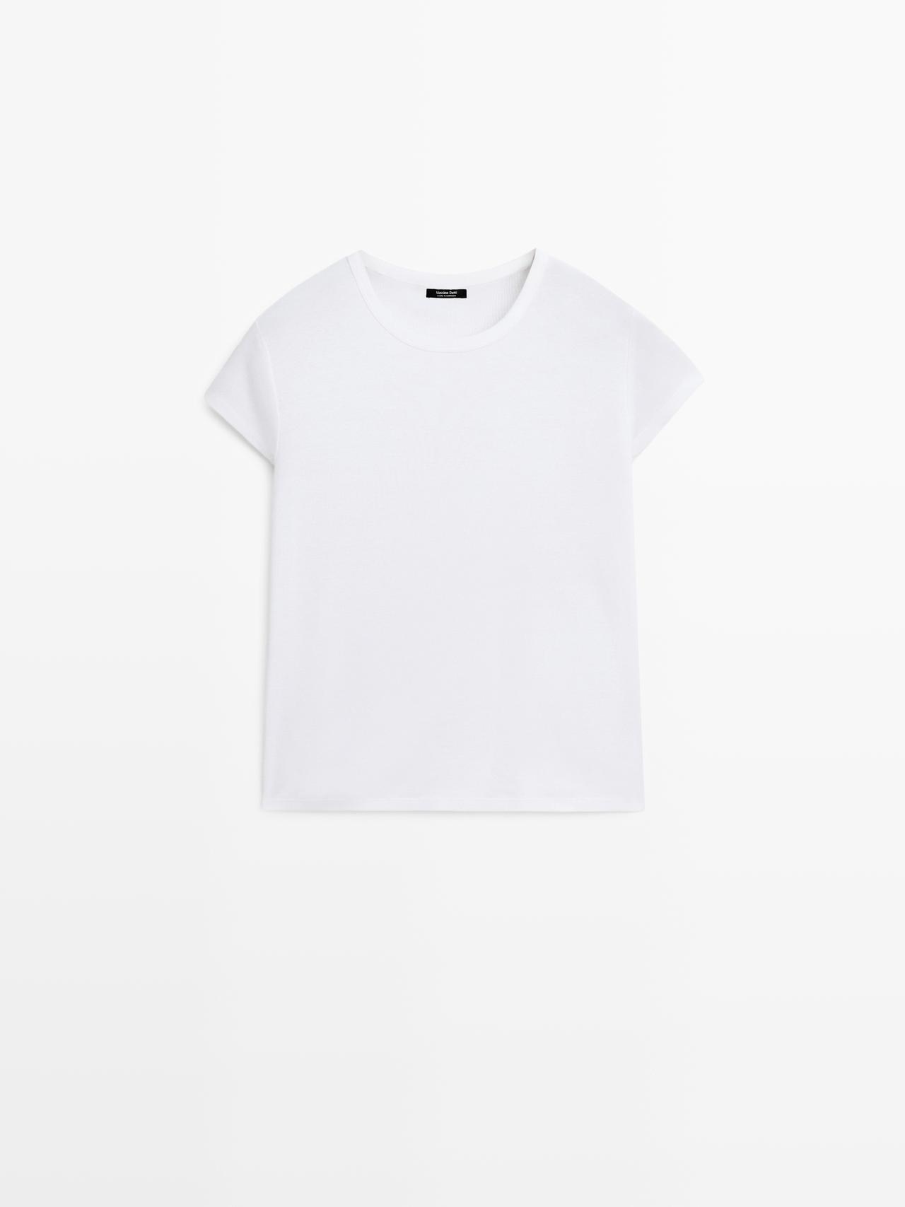 100% mercerised cotton short sleeve T-shirt — WHITE