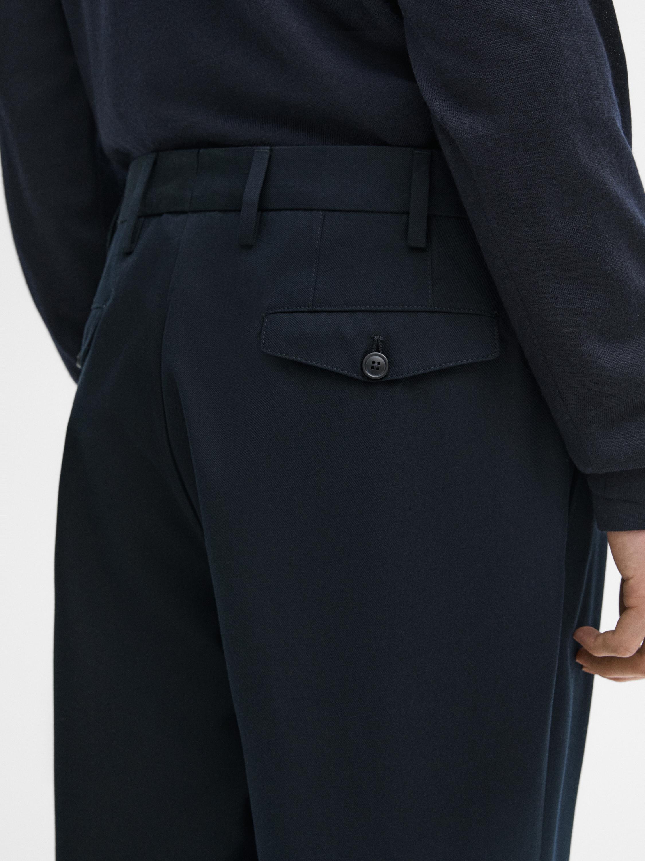 Cotton blend darted trousers