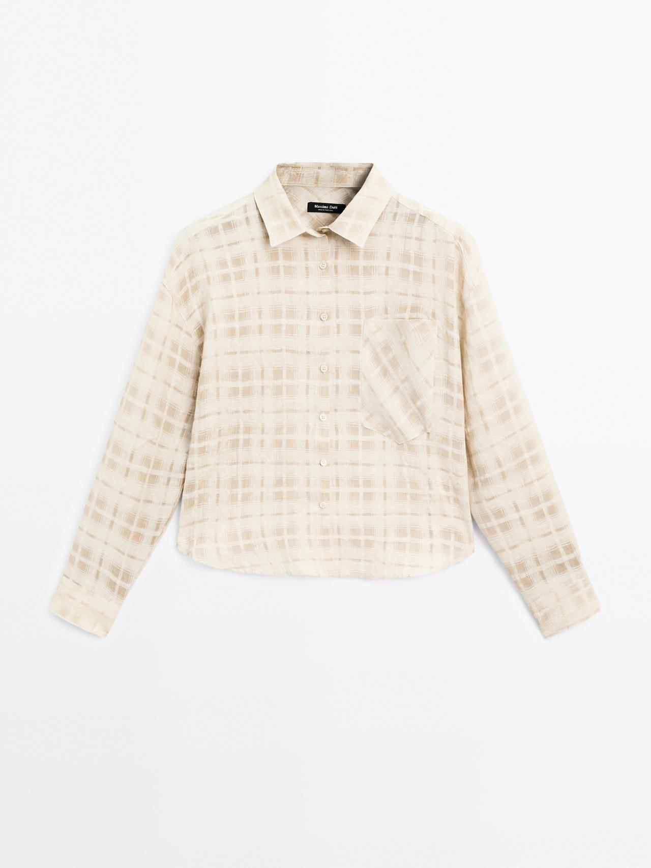 Massimo Dutti - Dame - Ternet Skjorte I Hørblanding Med Blødt Fald - Råhvid - Xs