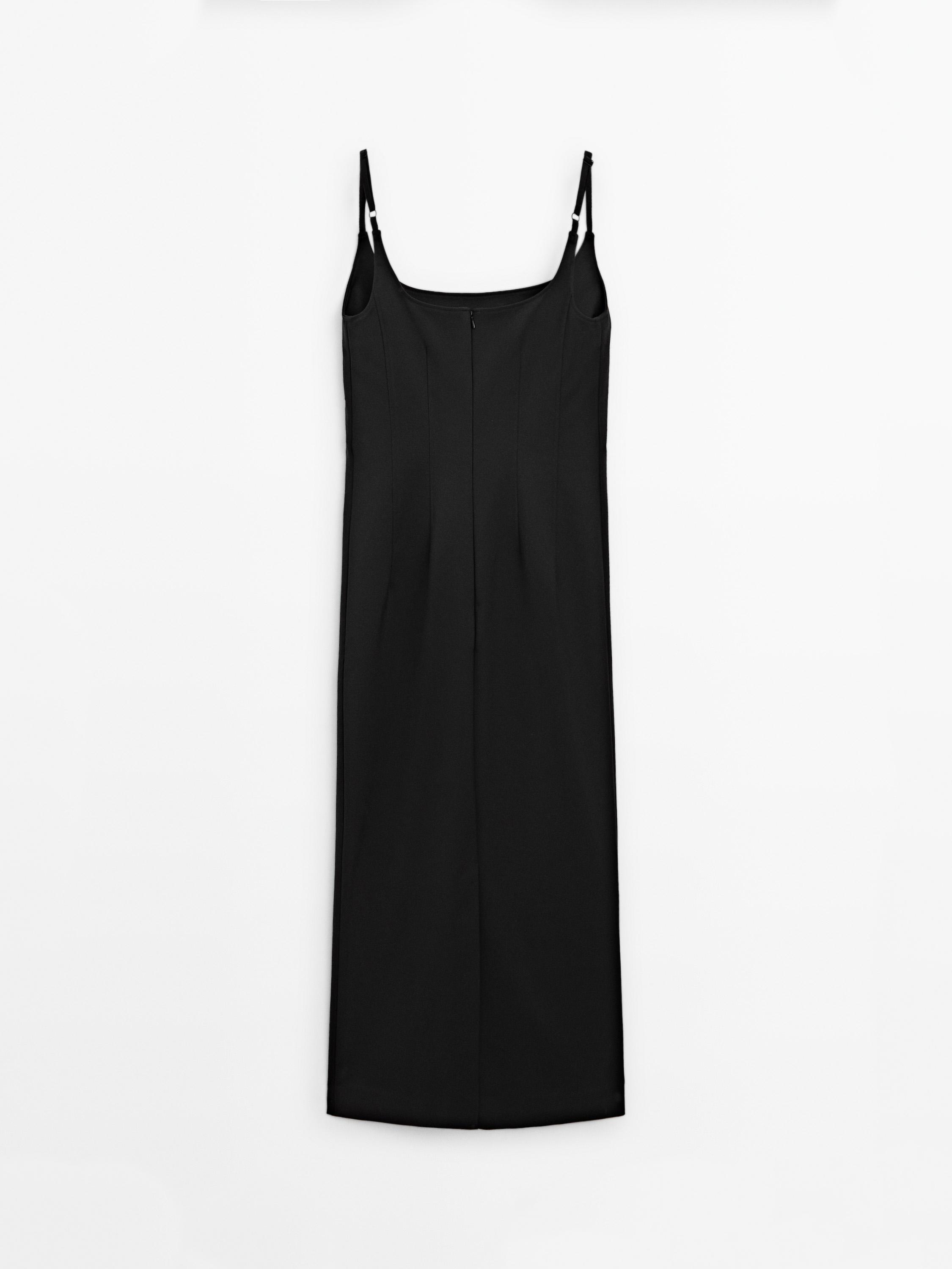 Robe midi cintrée à bretelles réglables