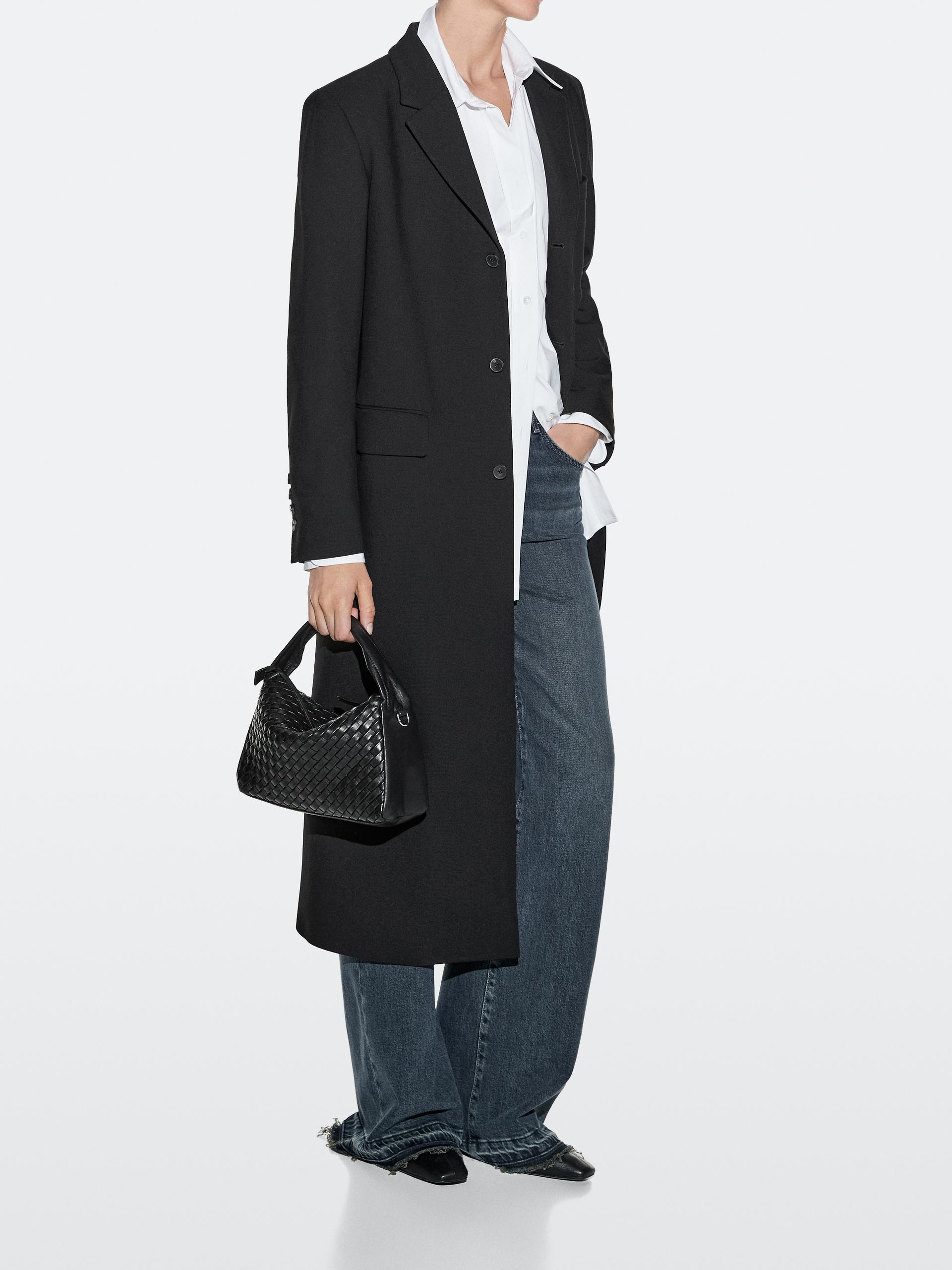 Borsa Intrecciata Media In Pelle Nappa - Nero - 01 - Massimo Dutti - Femminile