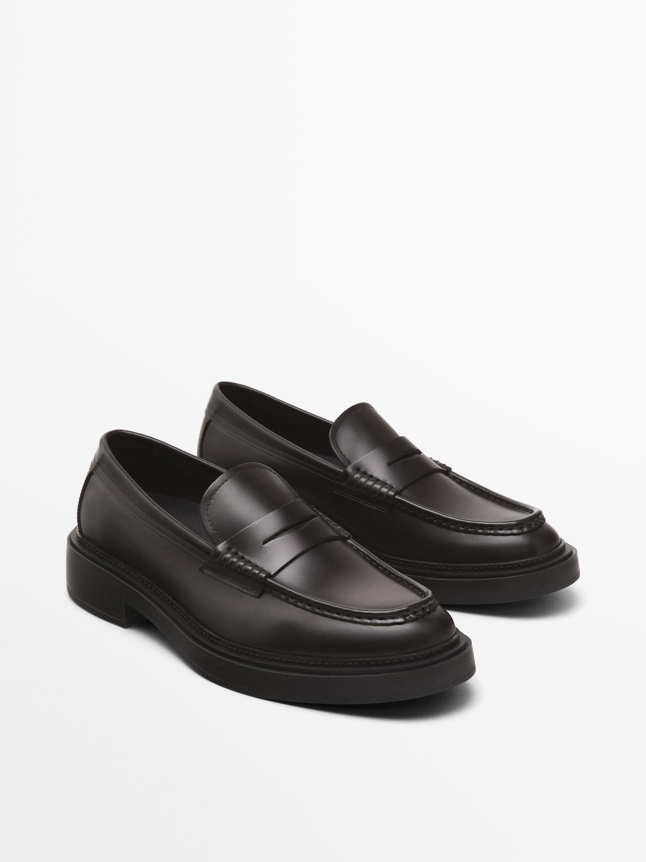 Leather penny loafers