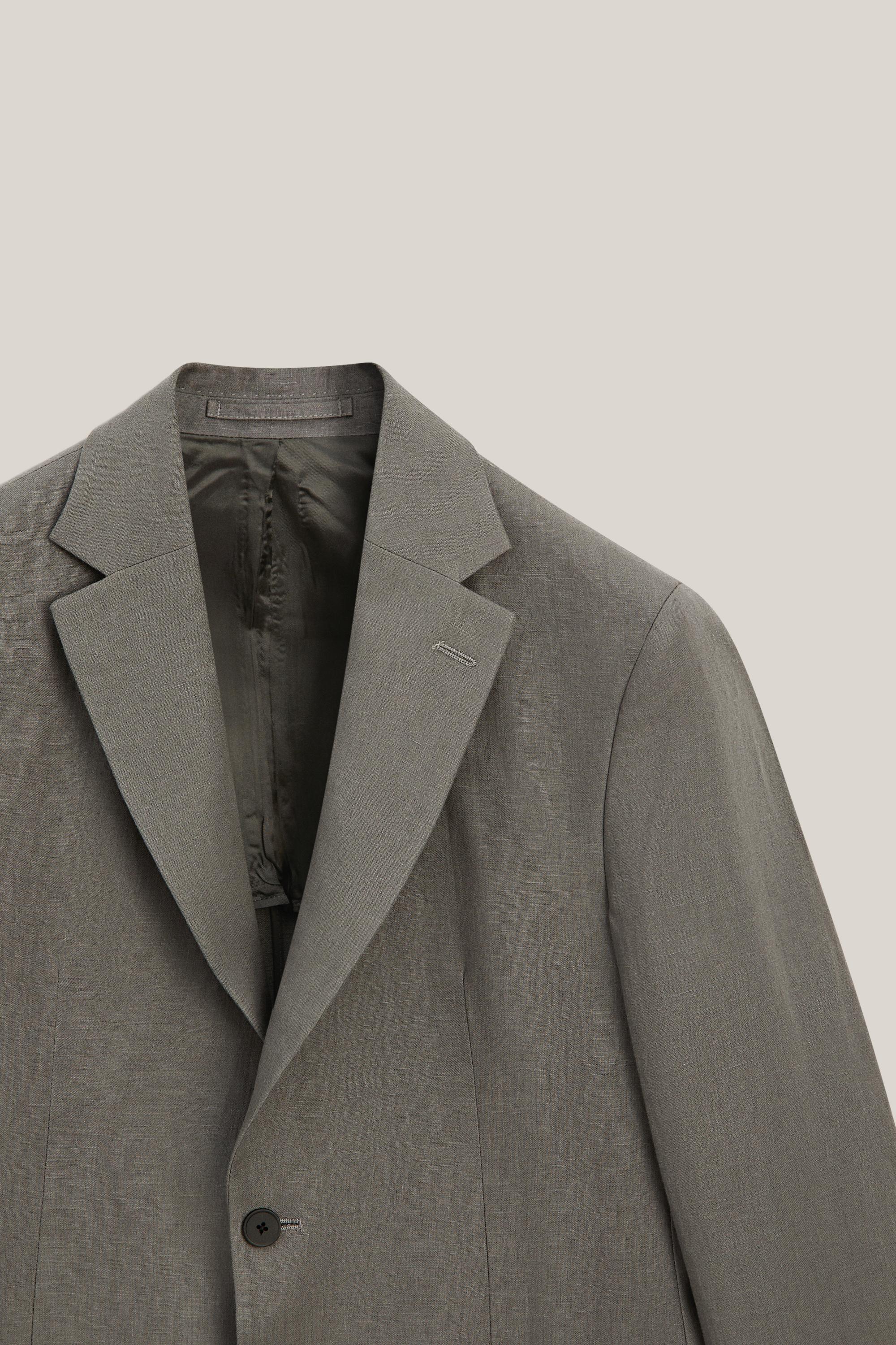 100% linen suit blazer — DARK GREEN