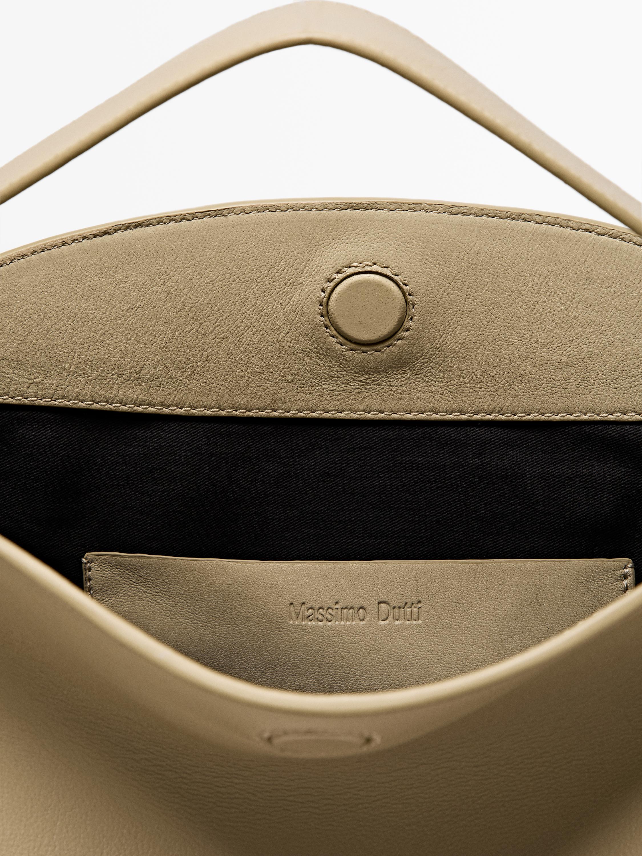 Small nappa leather shoulder bag — SAND