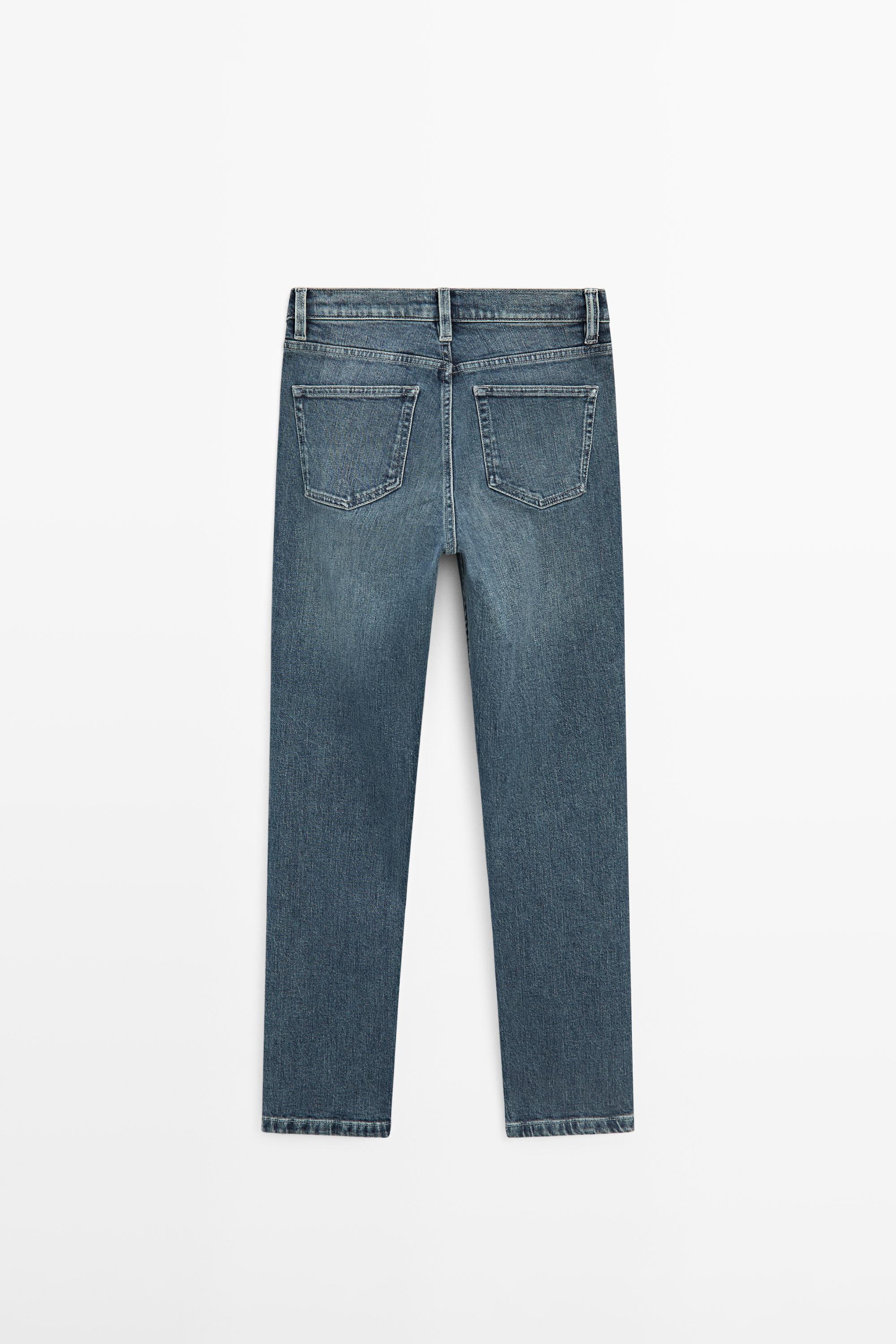 Mid-rise cropped slim fit jeans — Dark blue