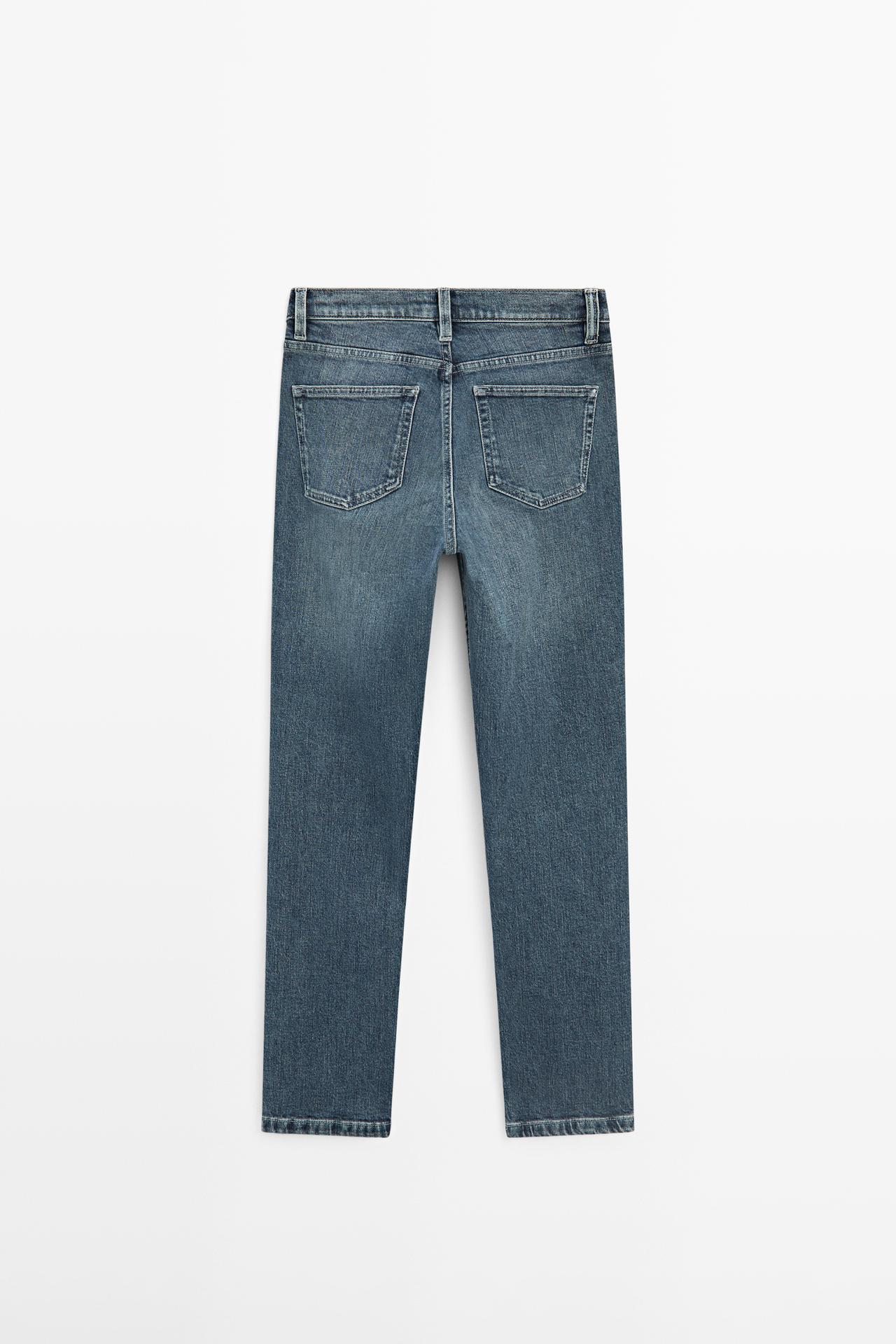 Mid-rise cropped slim fit jeans — Dark blue