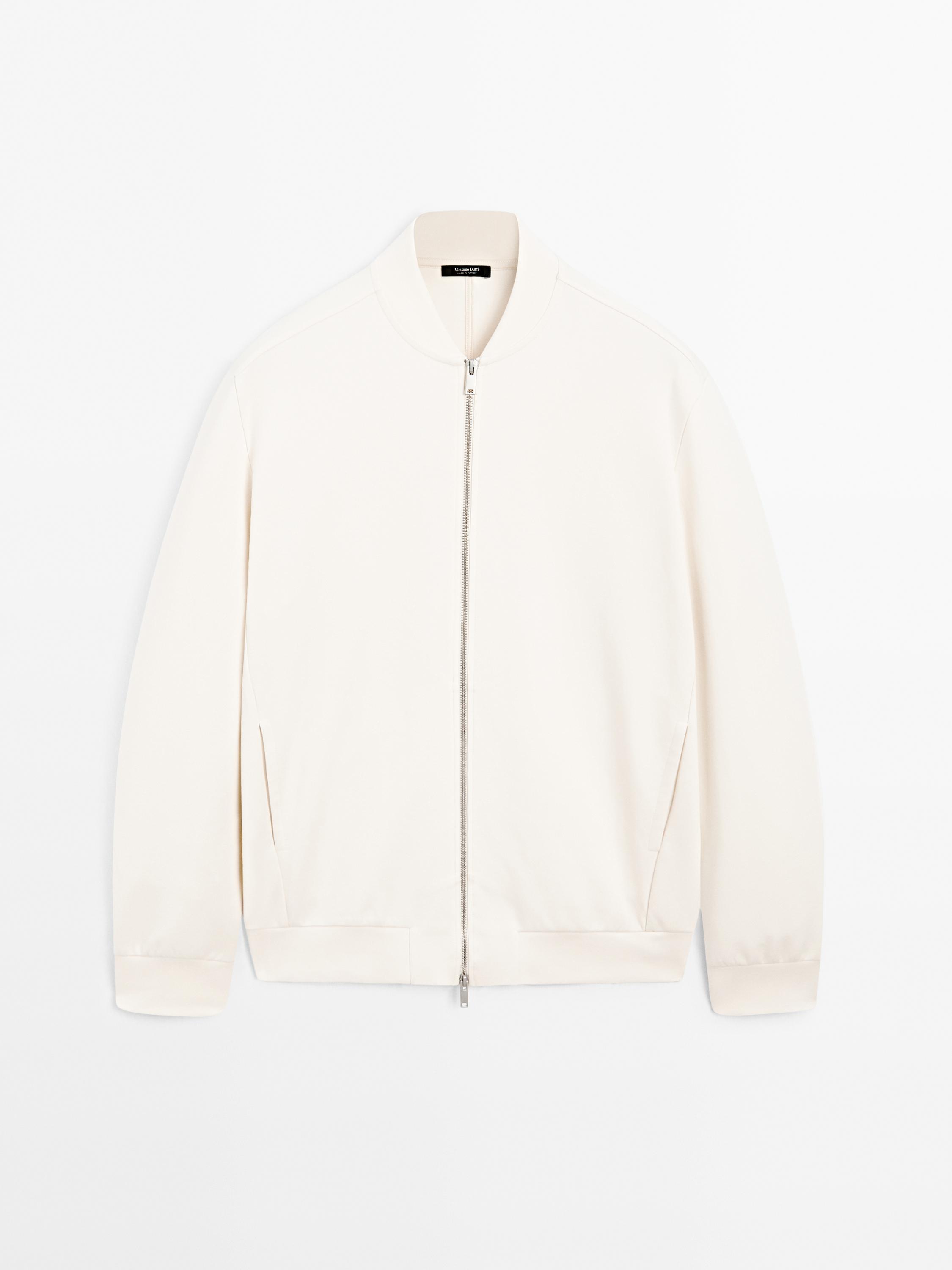 Cotton blend bomber jacket