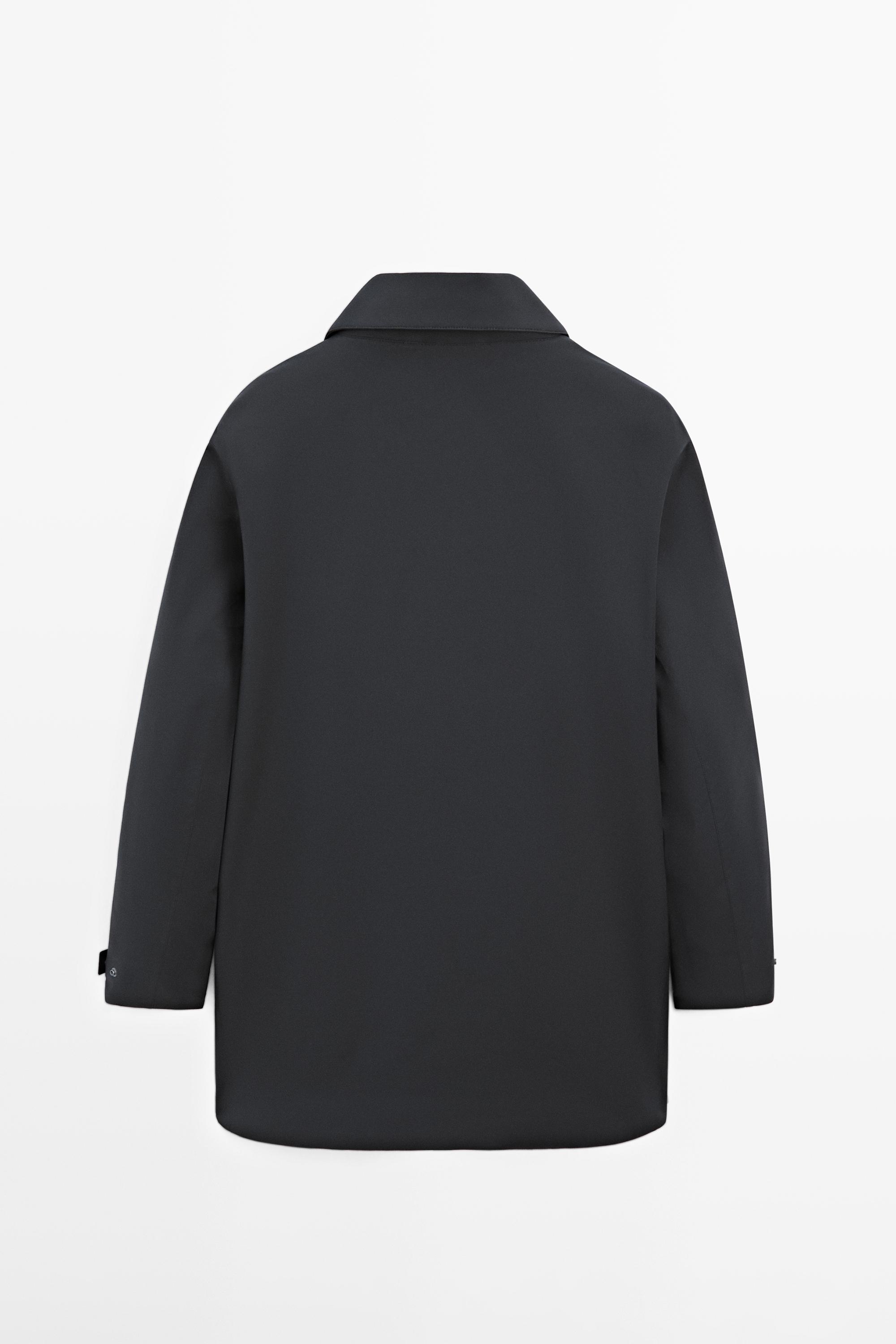 Water-repellent fabric trench coat — NAVY BLUE