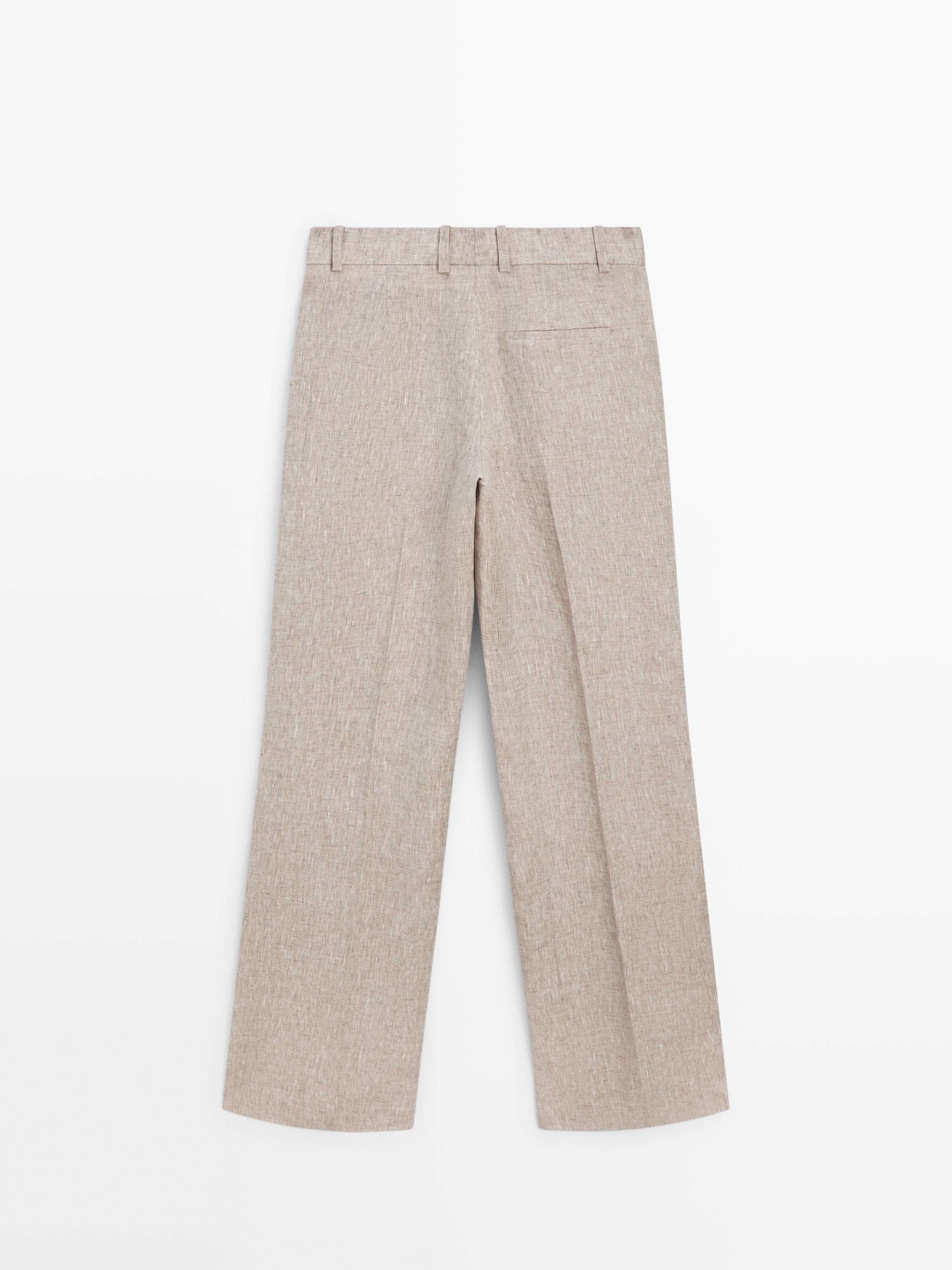 Linen suit trousers — BEIGE