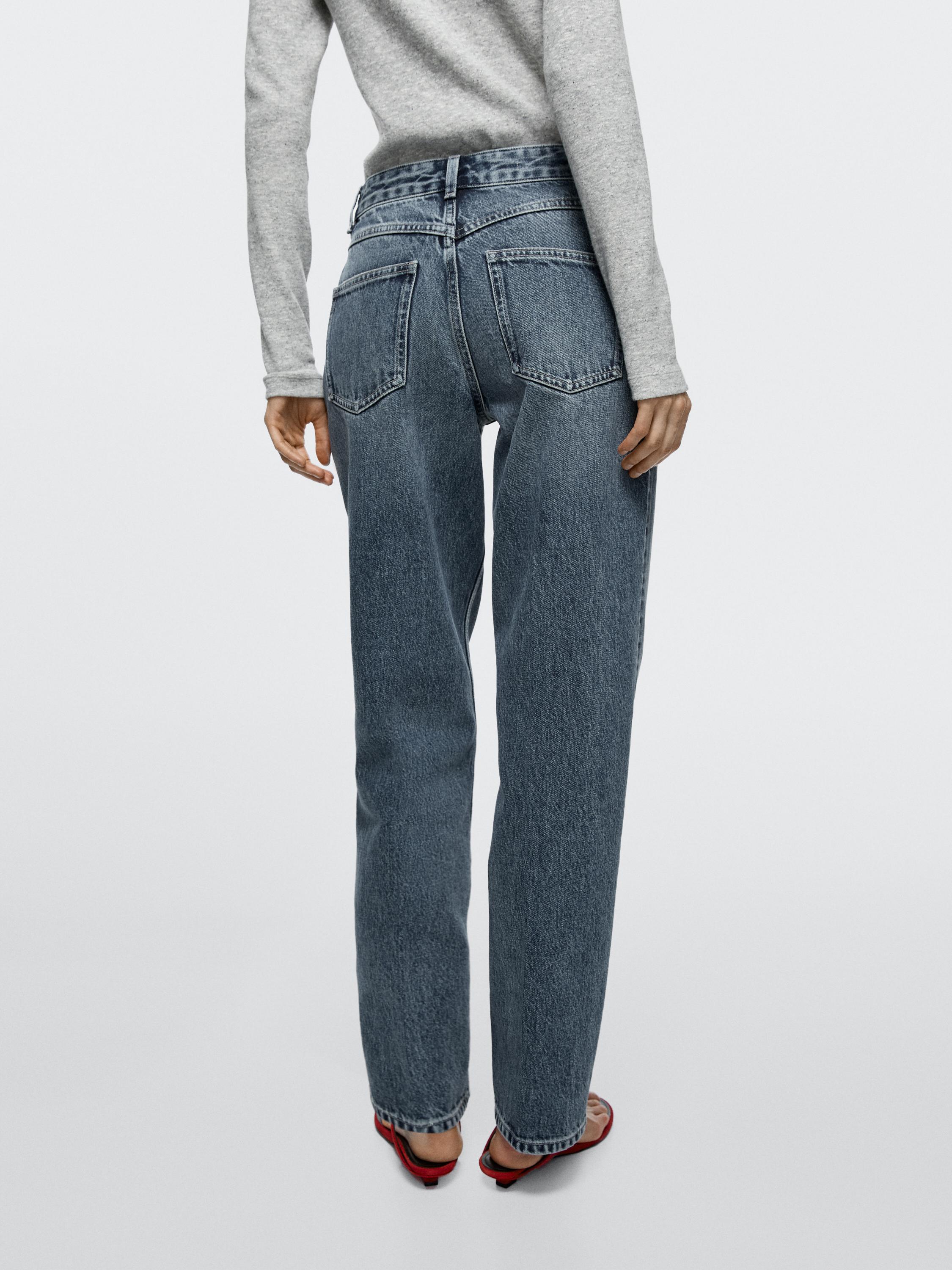 High-waist relaxed fit barrel jeans — MEDIUM BLUE