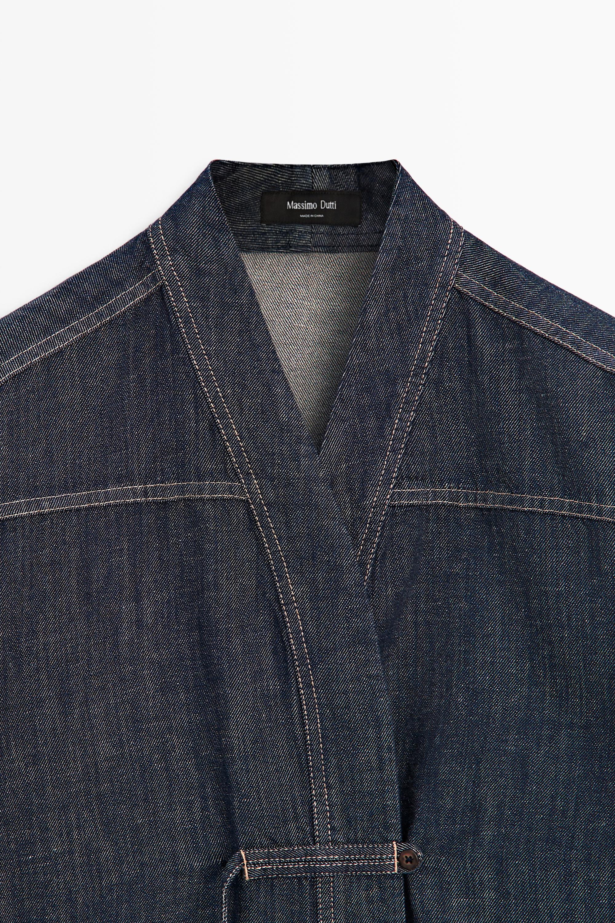 Total look denim overshirt — DARK BLUE