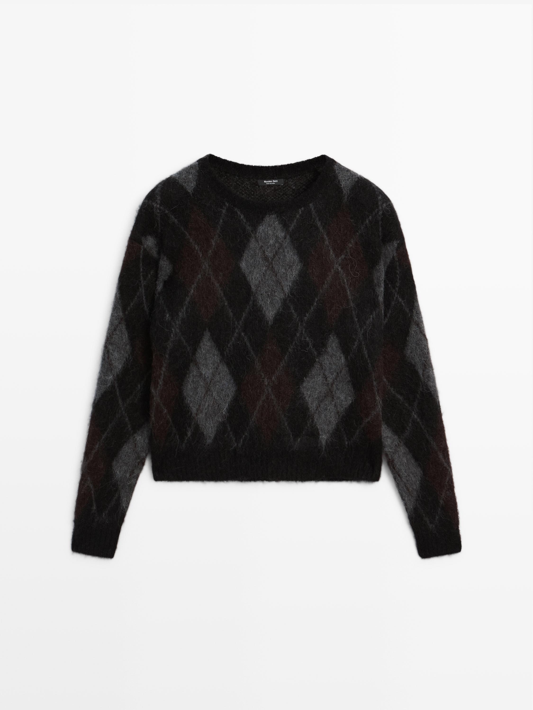 Pullover aus Alpakawolle mit Rautenmuster