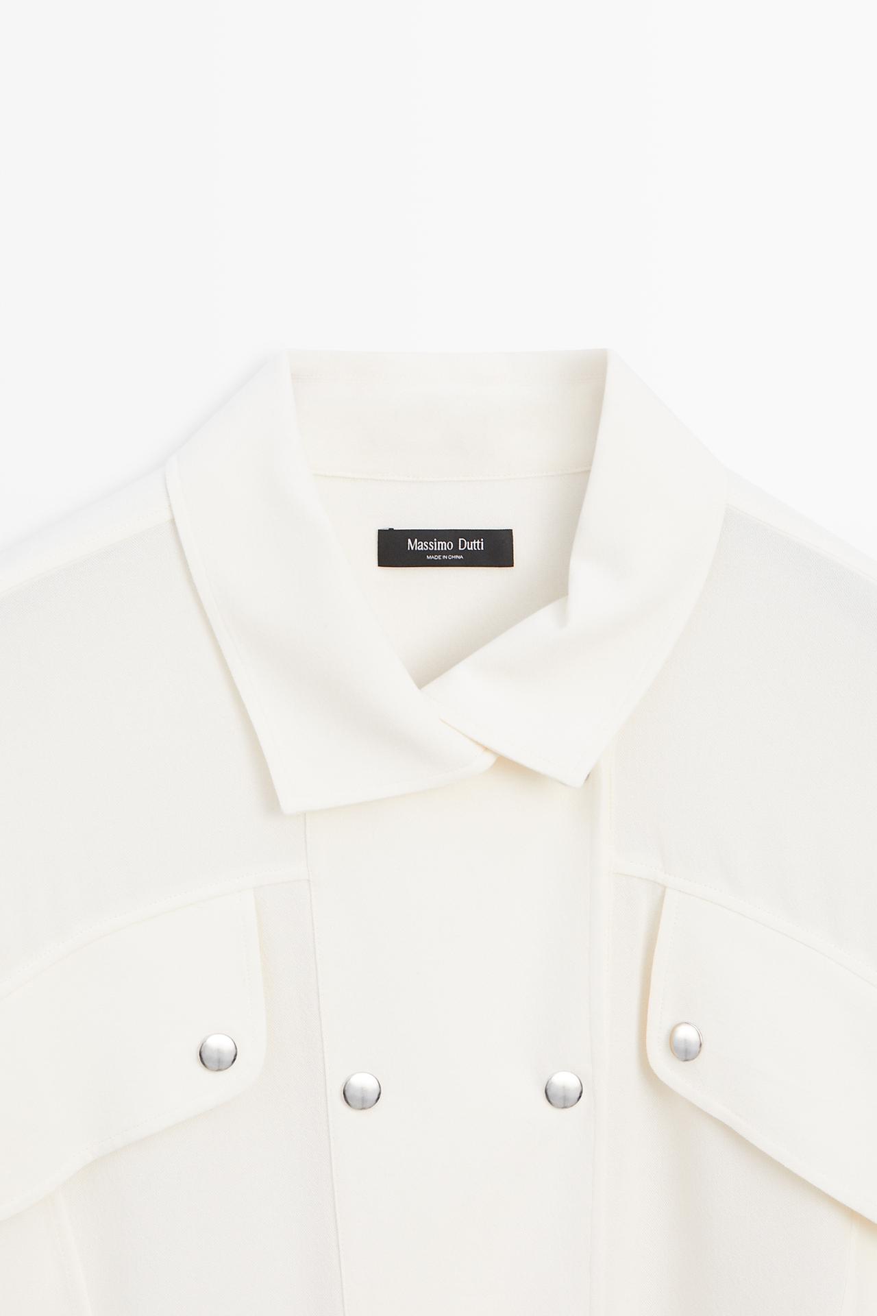 Flowing shirt with button-front detail — CREAM