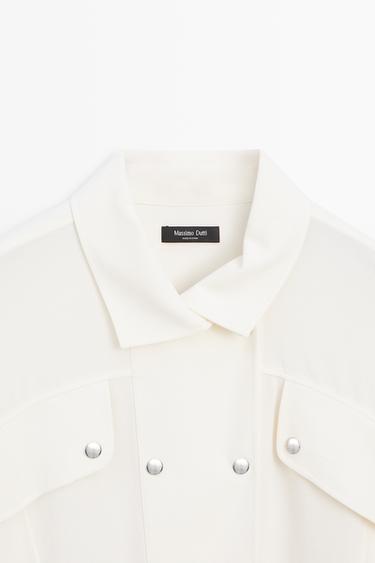 Flowing shirt with button-front detail — CREAM 9