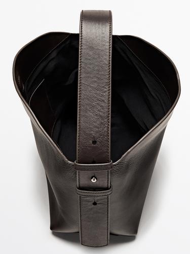 Small nappa leather shoulder bag — BROWN 9