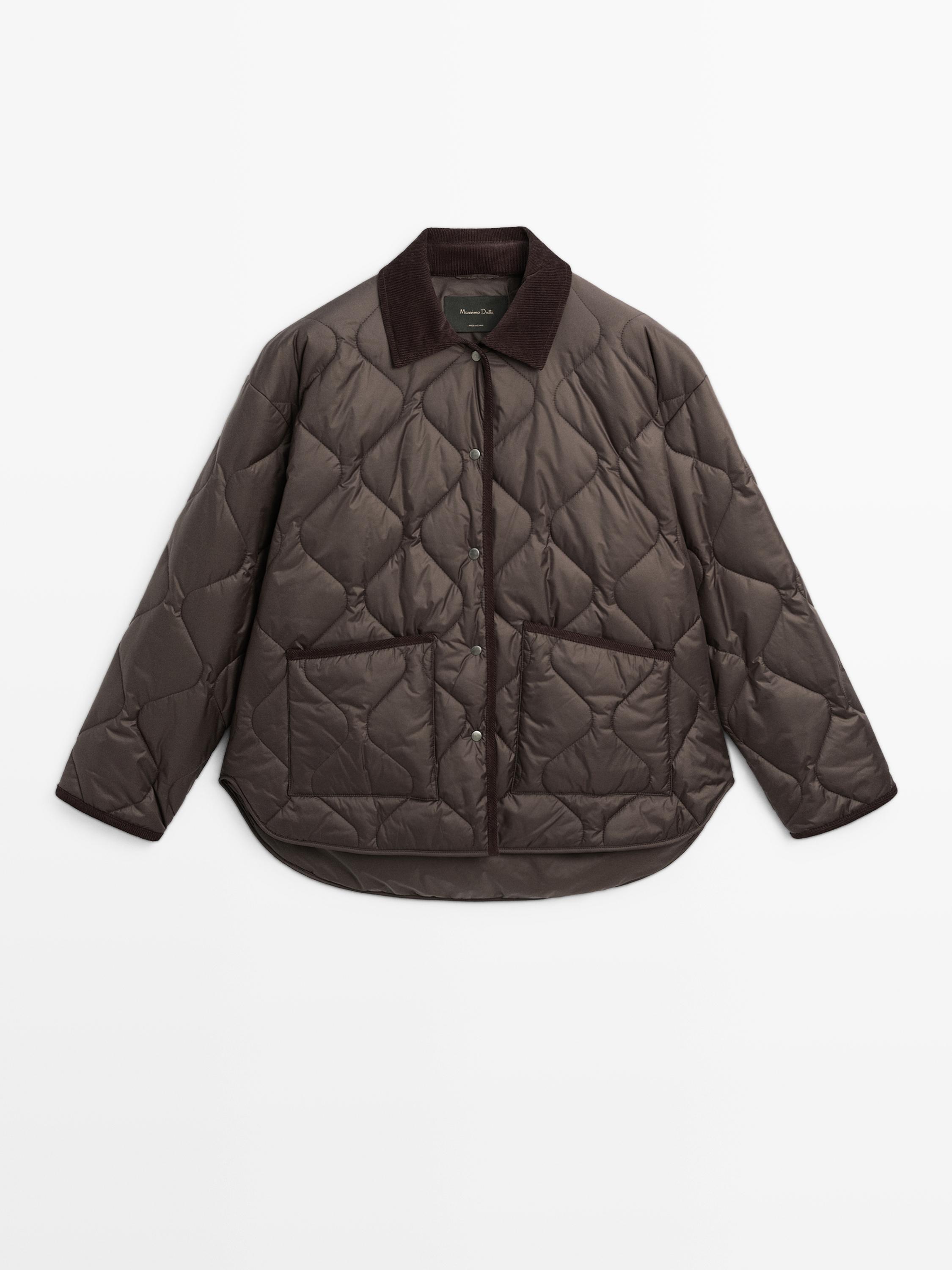 Lightweight jacket with corduroy details