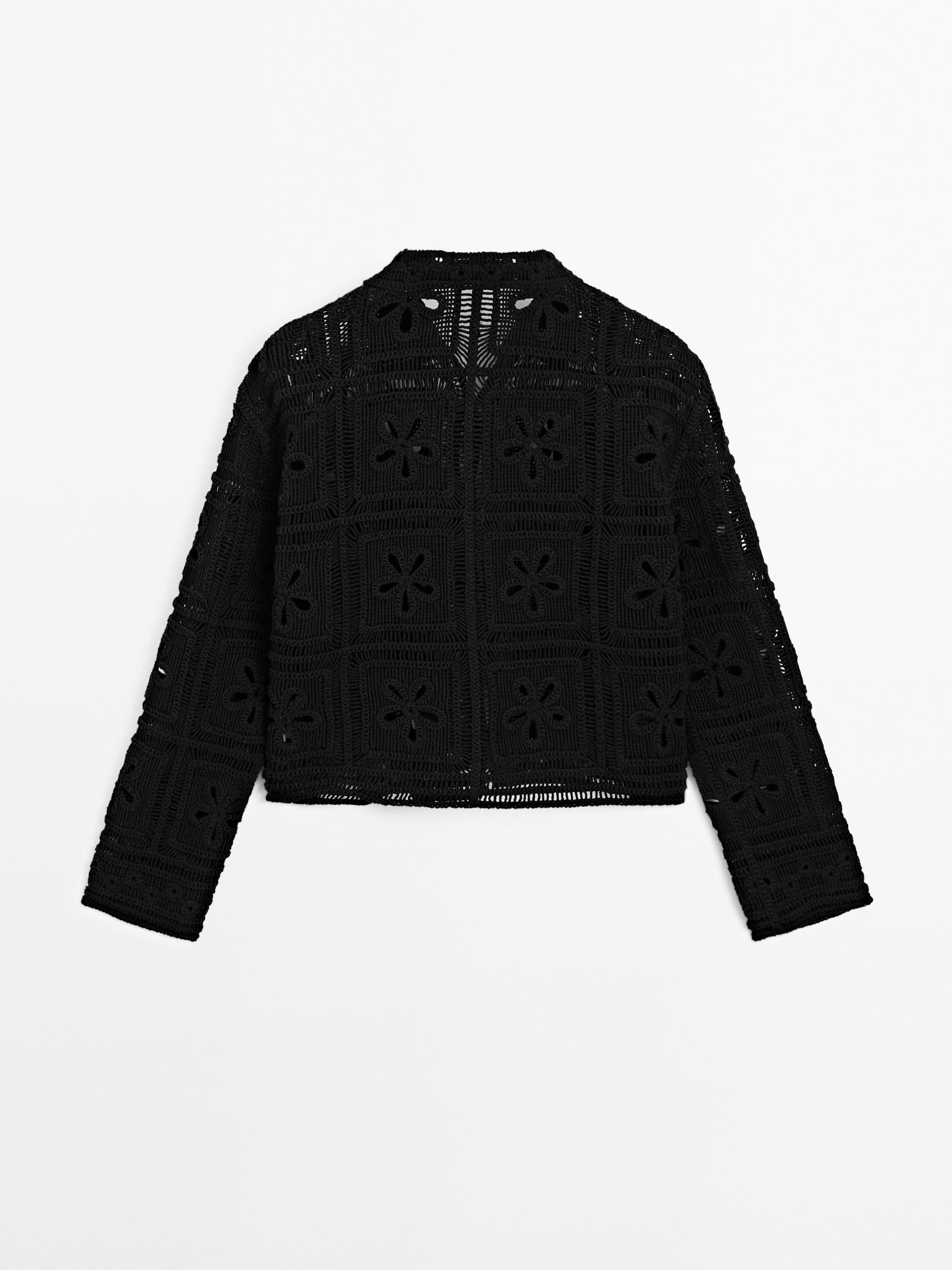 Crochet knit cardigan