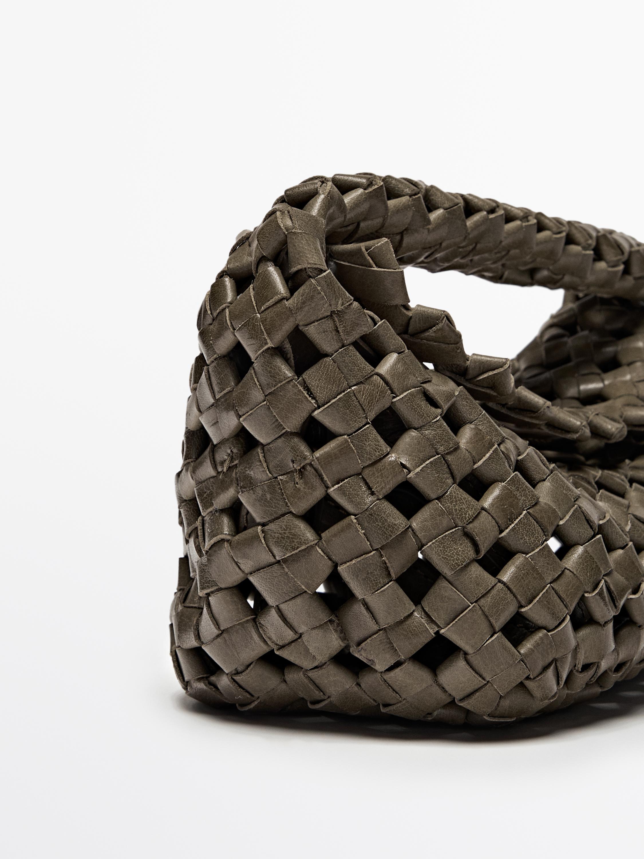 Nappa leather braided mini bag