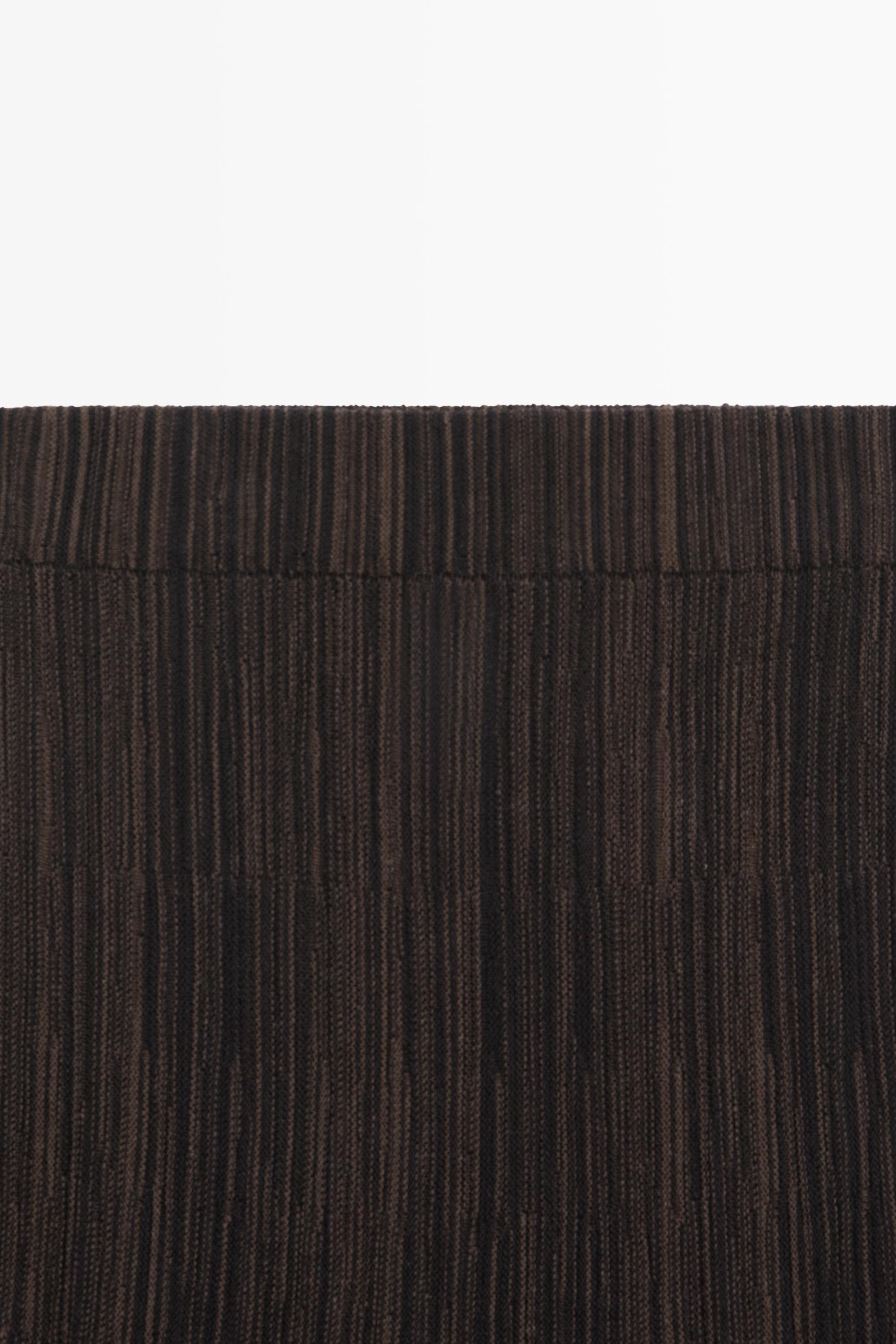 Total look pleated midi skirt with striped detail — Chocolate