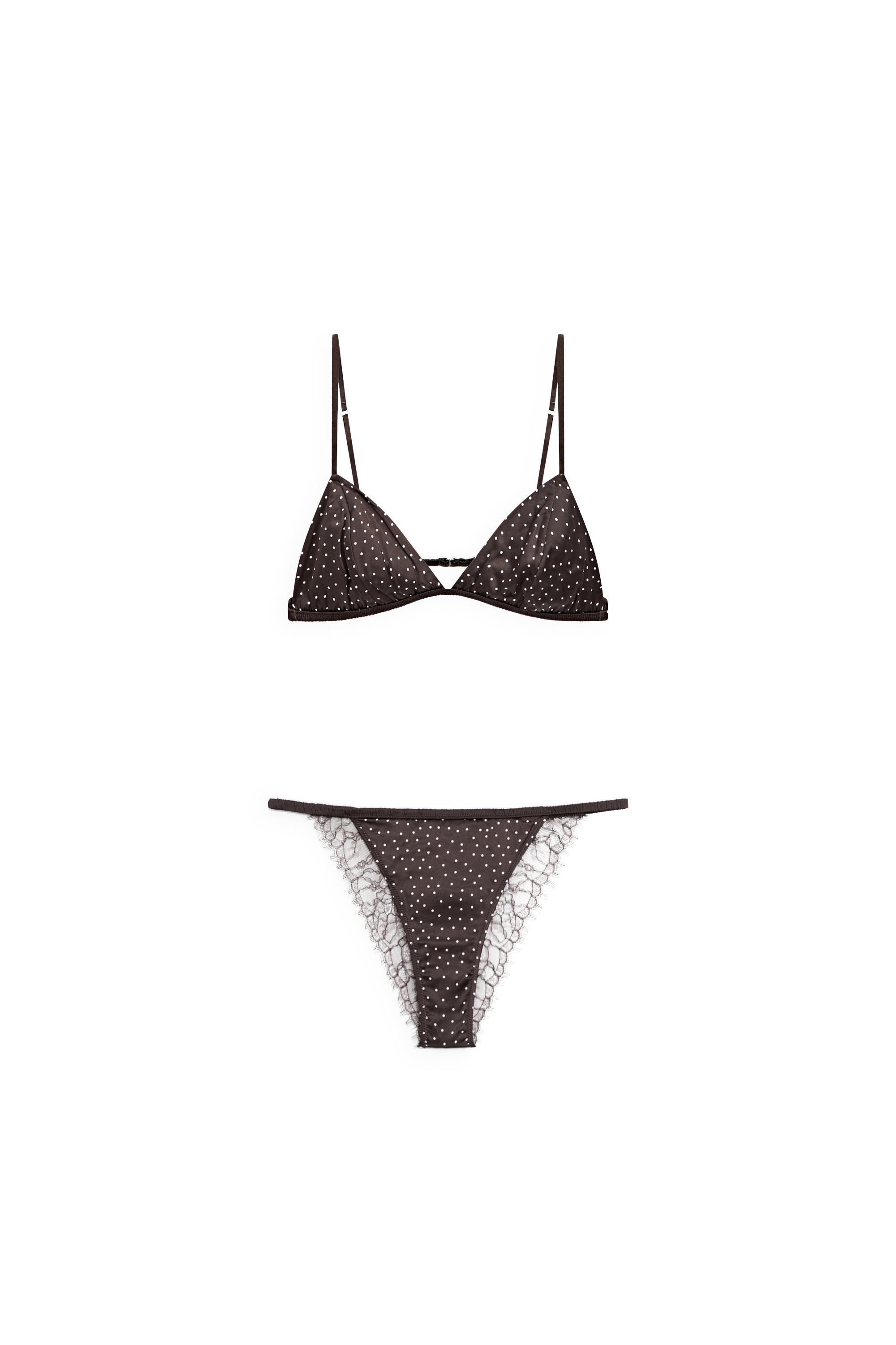 Polka dot bra — BROWN