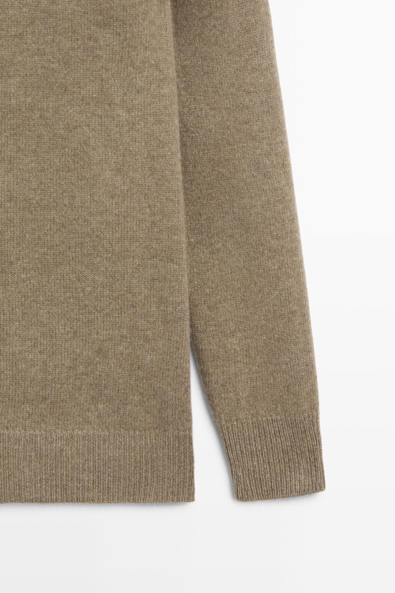 Wool blend turtleneck knit sweater — GREENISH