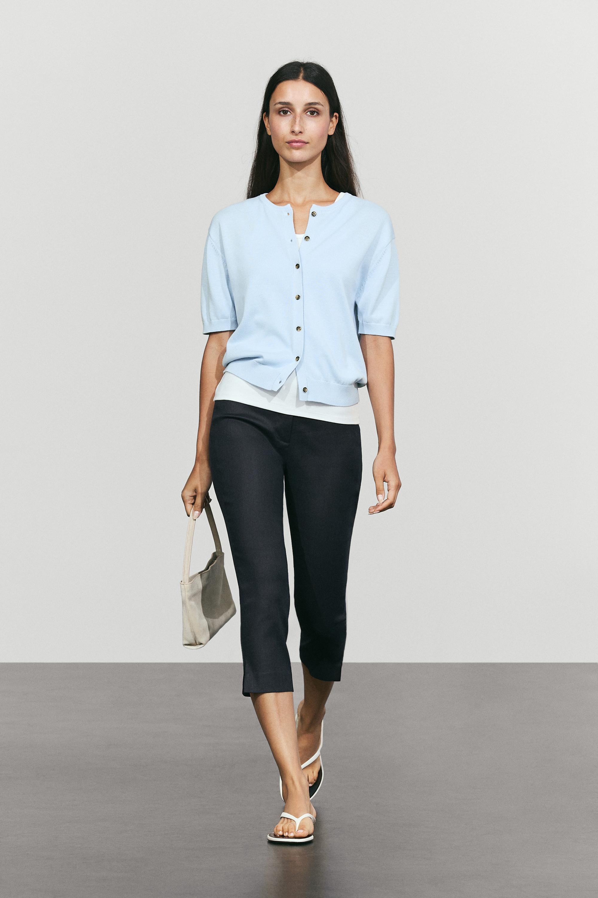 100% cotton short sleeve knit cardigan