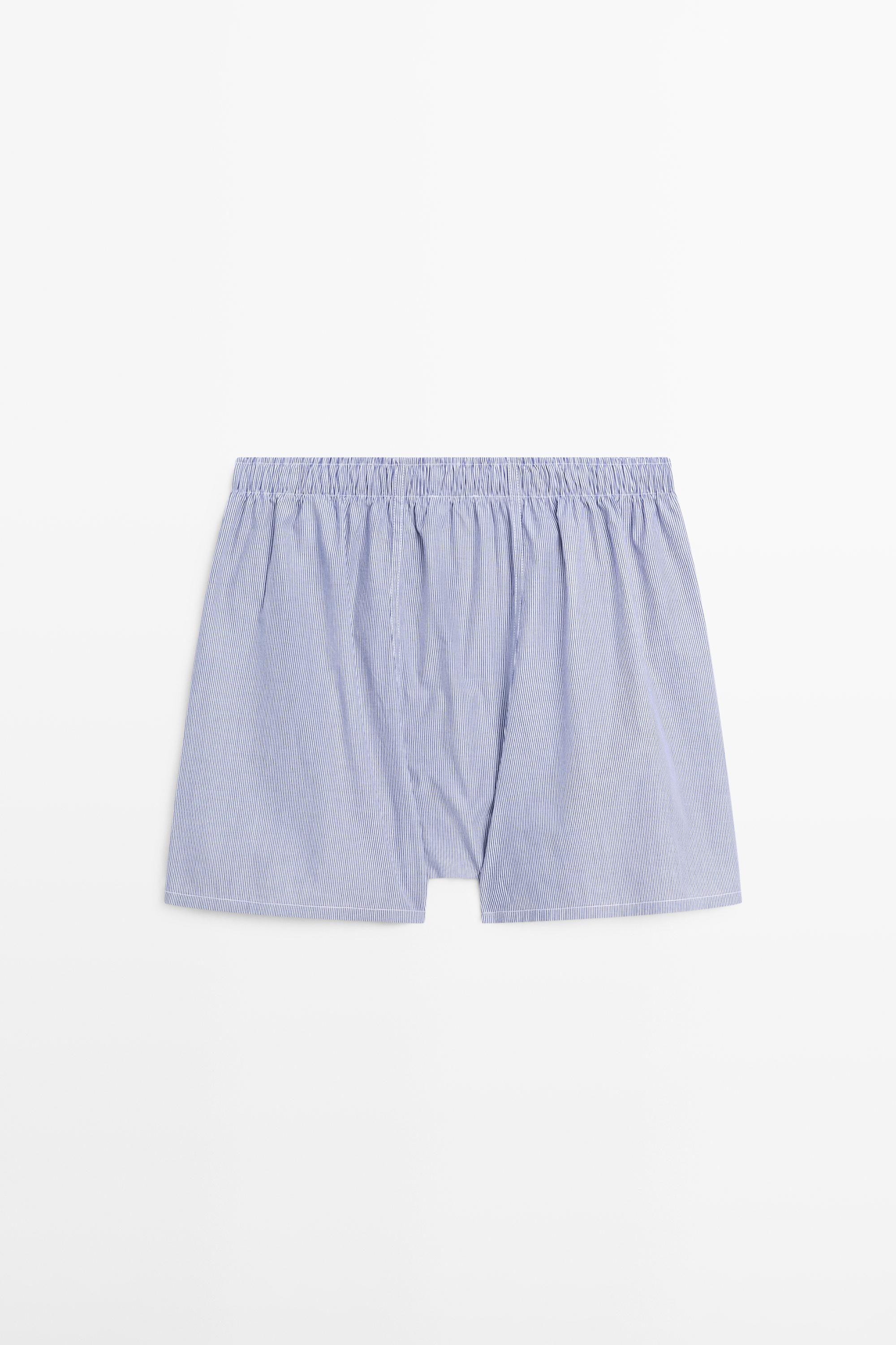 100% cotton striped boxers — NAVY BLUE