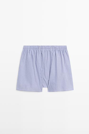 100% cotton striped boxers — NAVY BLUE 3