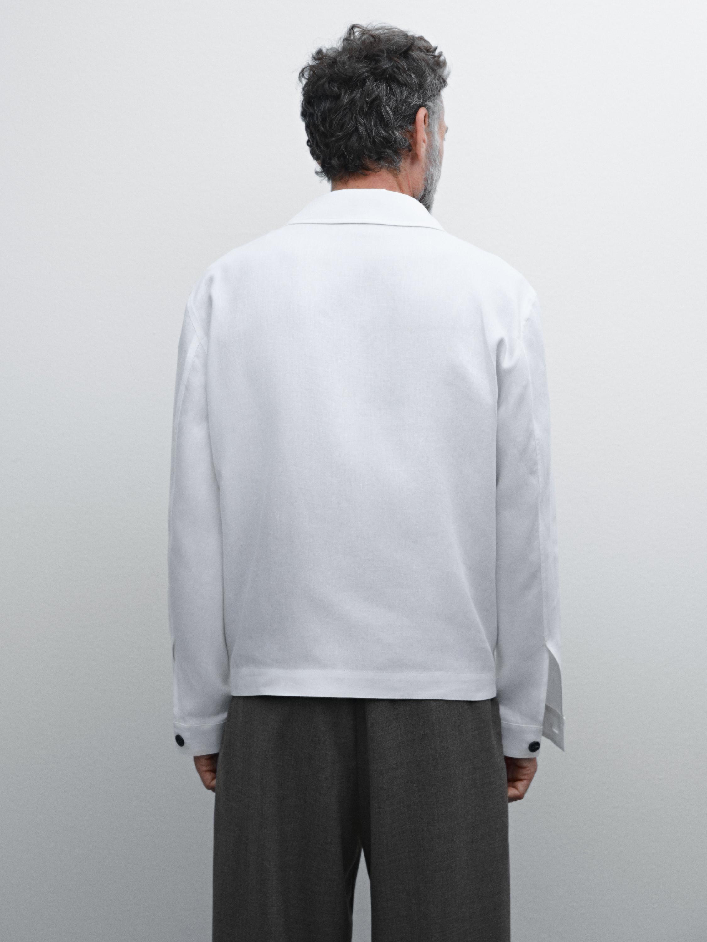 Lightweight 100% linen overshirt