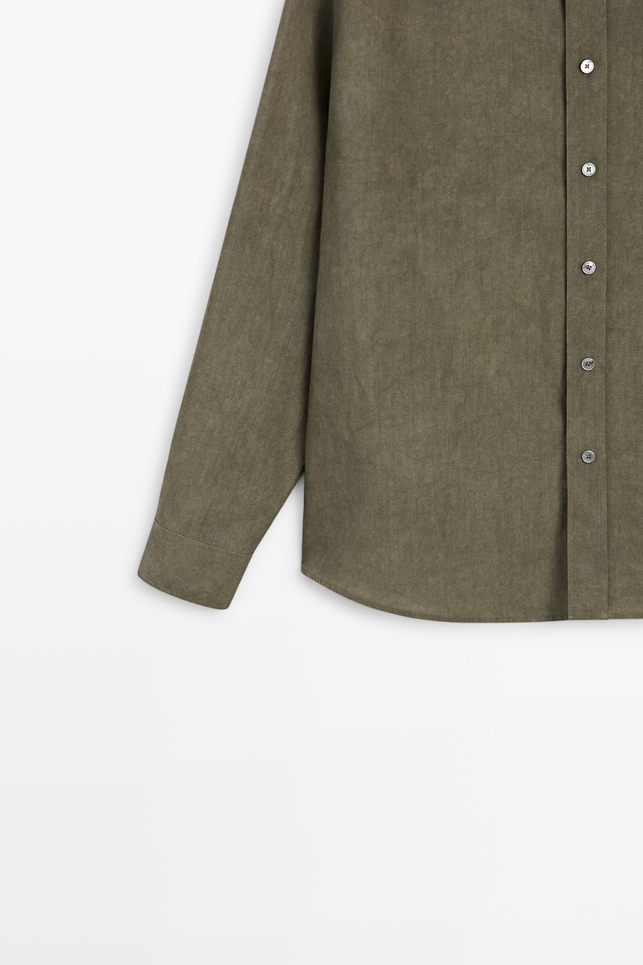 Regular fit shirt with pocket detail — DARK GREEN