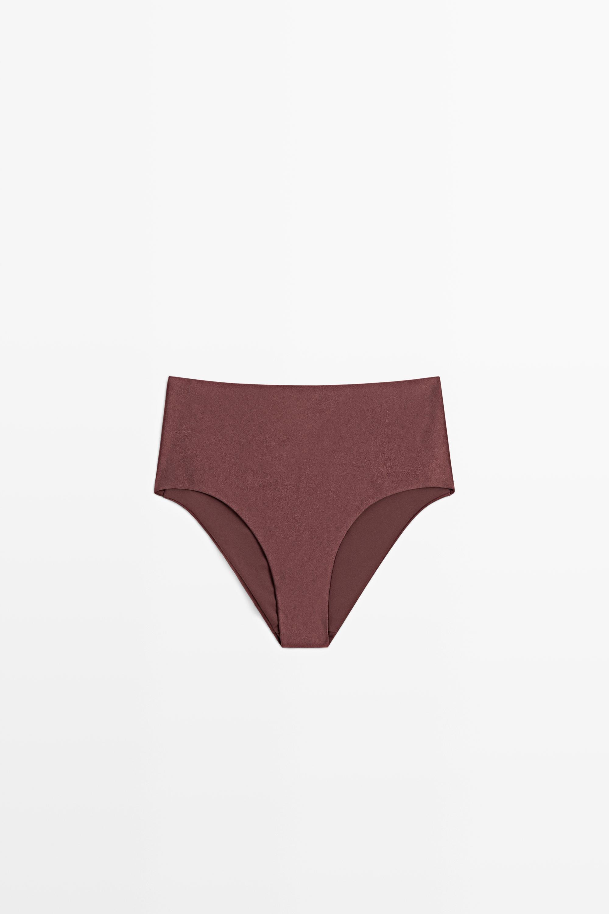 Shimmery high-waist bikini briefs