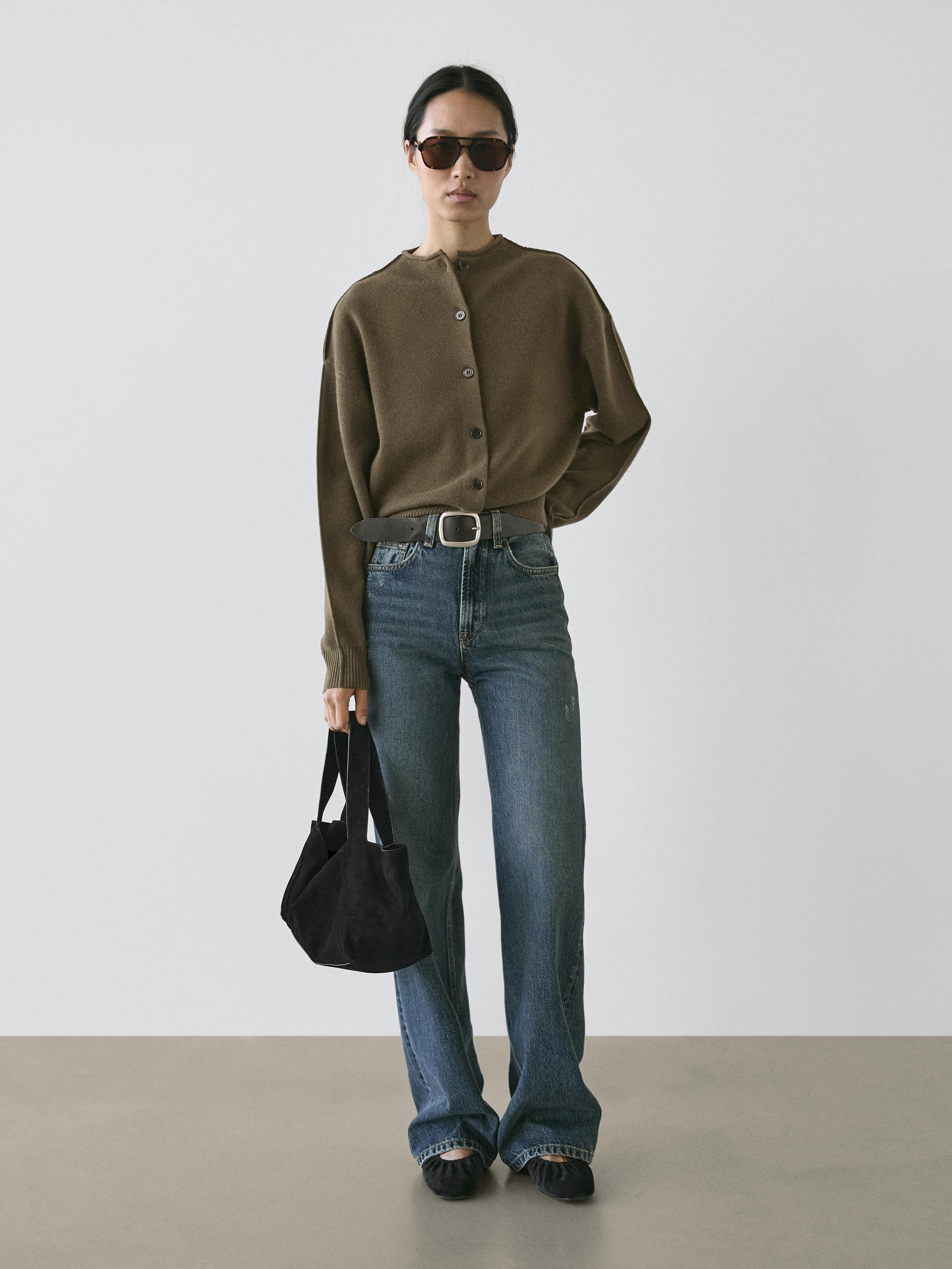 High-waist wide-leg jeans