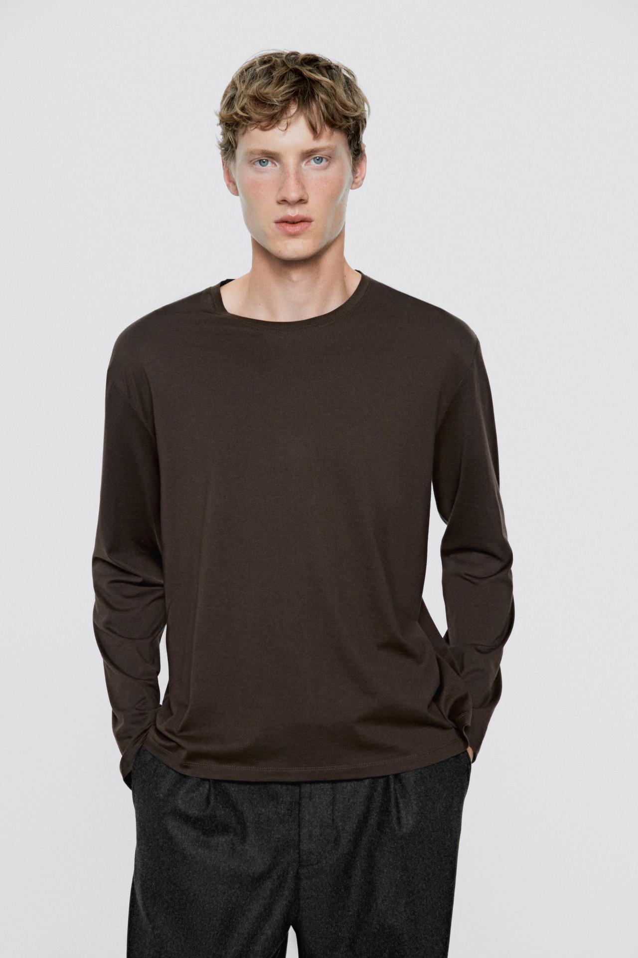 100% cotton long sleeve T-shirt - LIMITED EDITION — Chocolate
