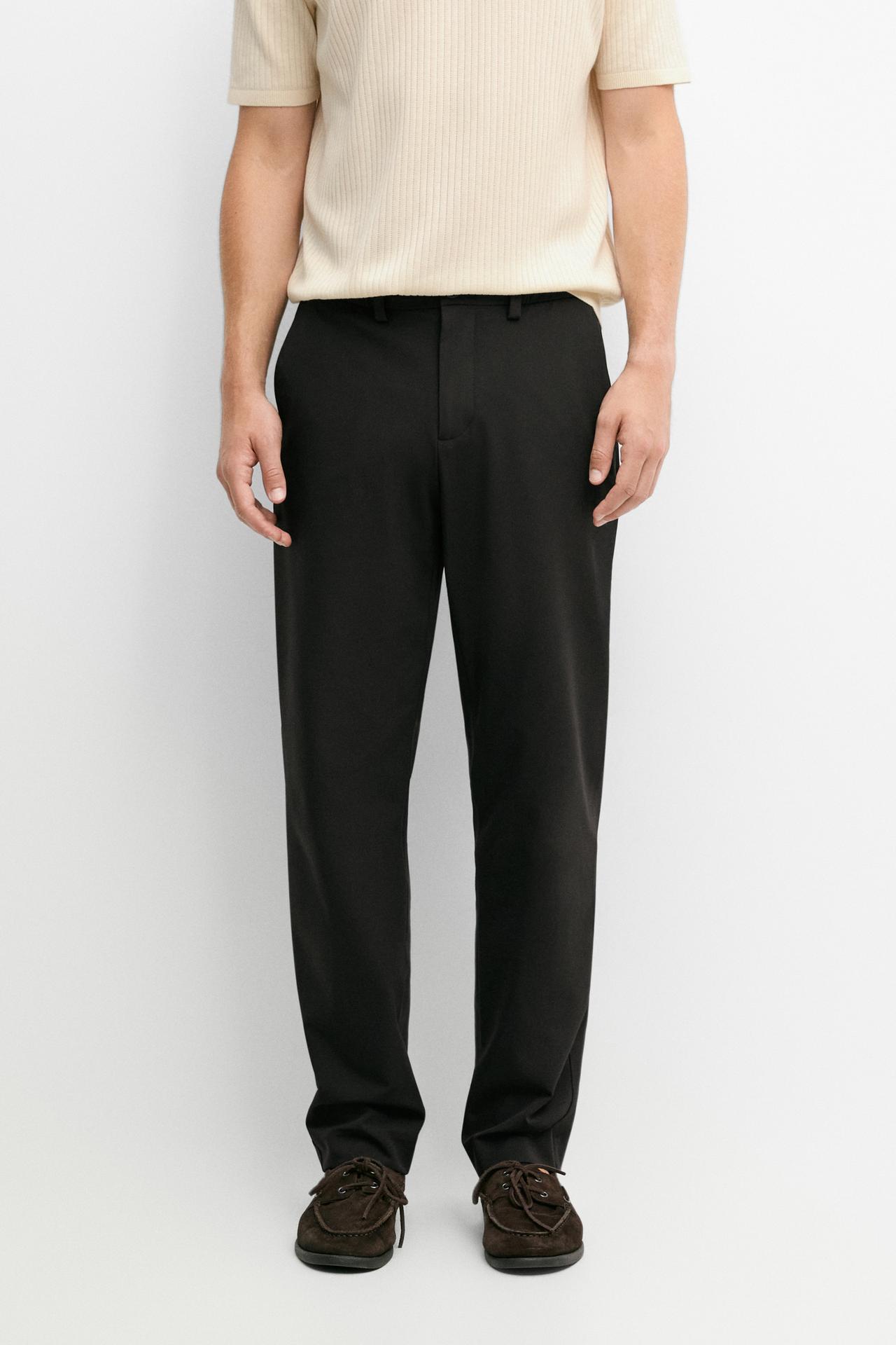 Regular-fit technical pants — BLACK