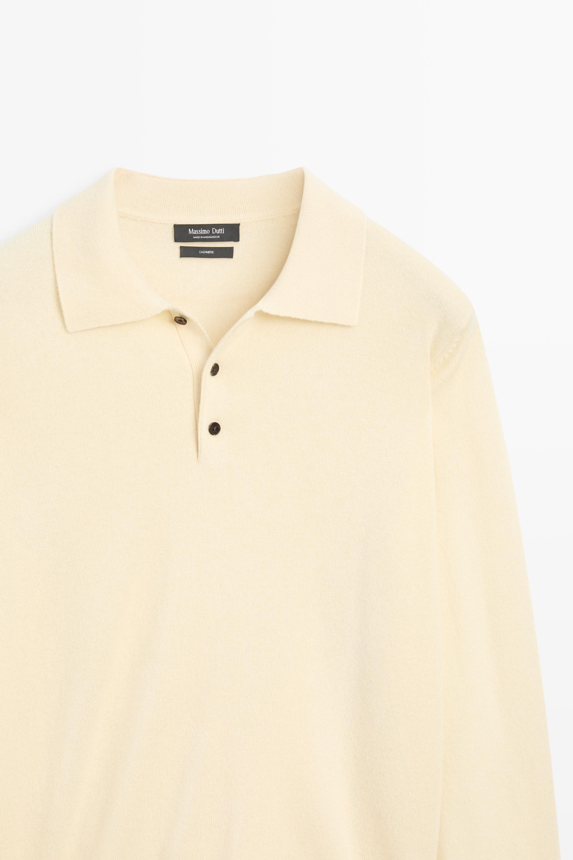 100% cashmere knit polo sweater