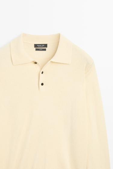 100% cashmere knit polo sweater — CREAM 4