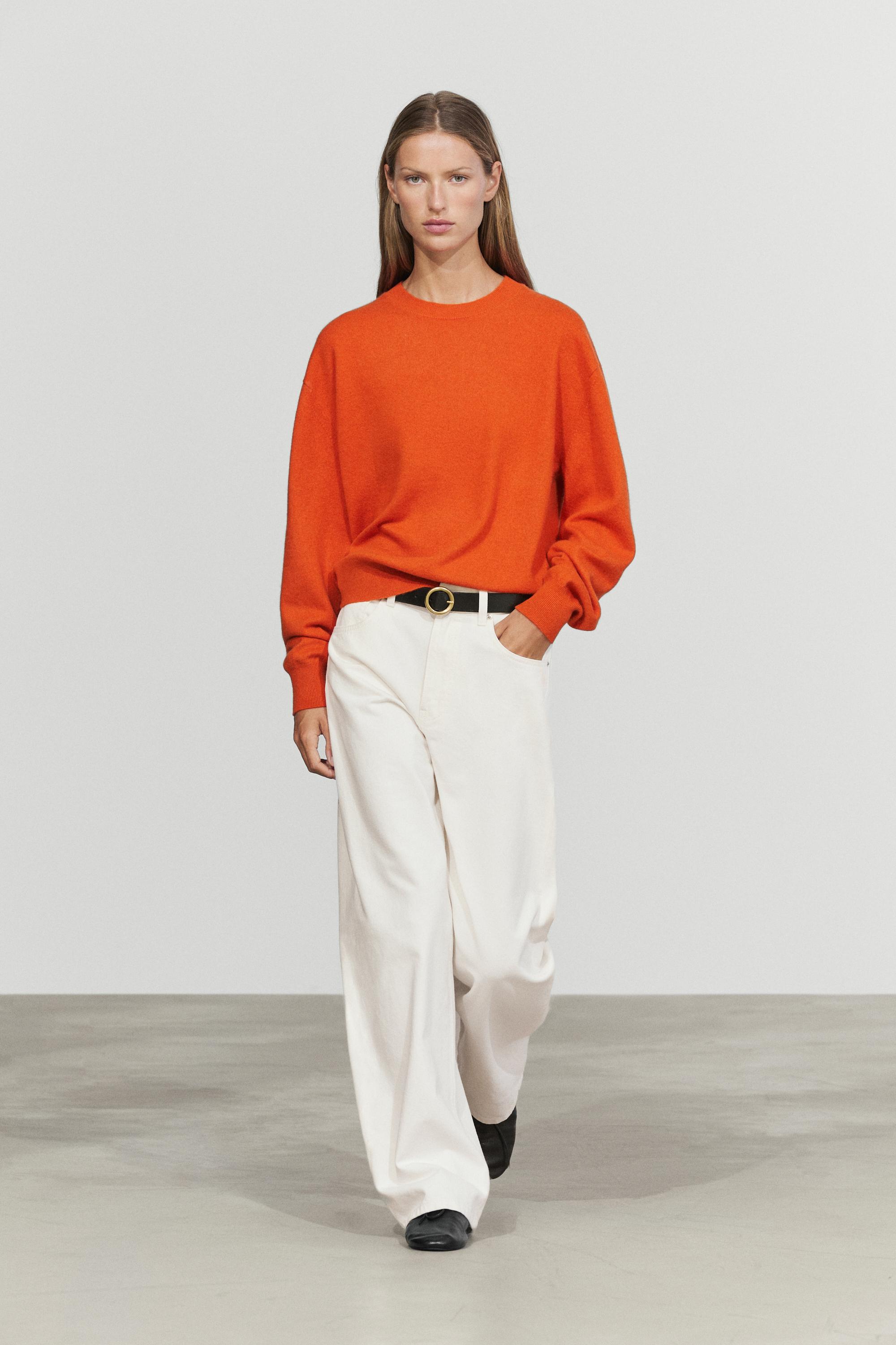 100% cashmere long sleeve sweater